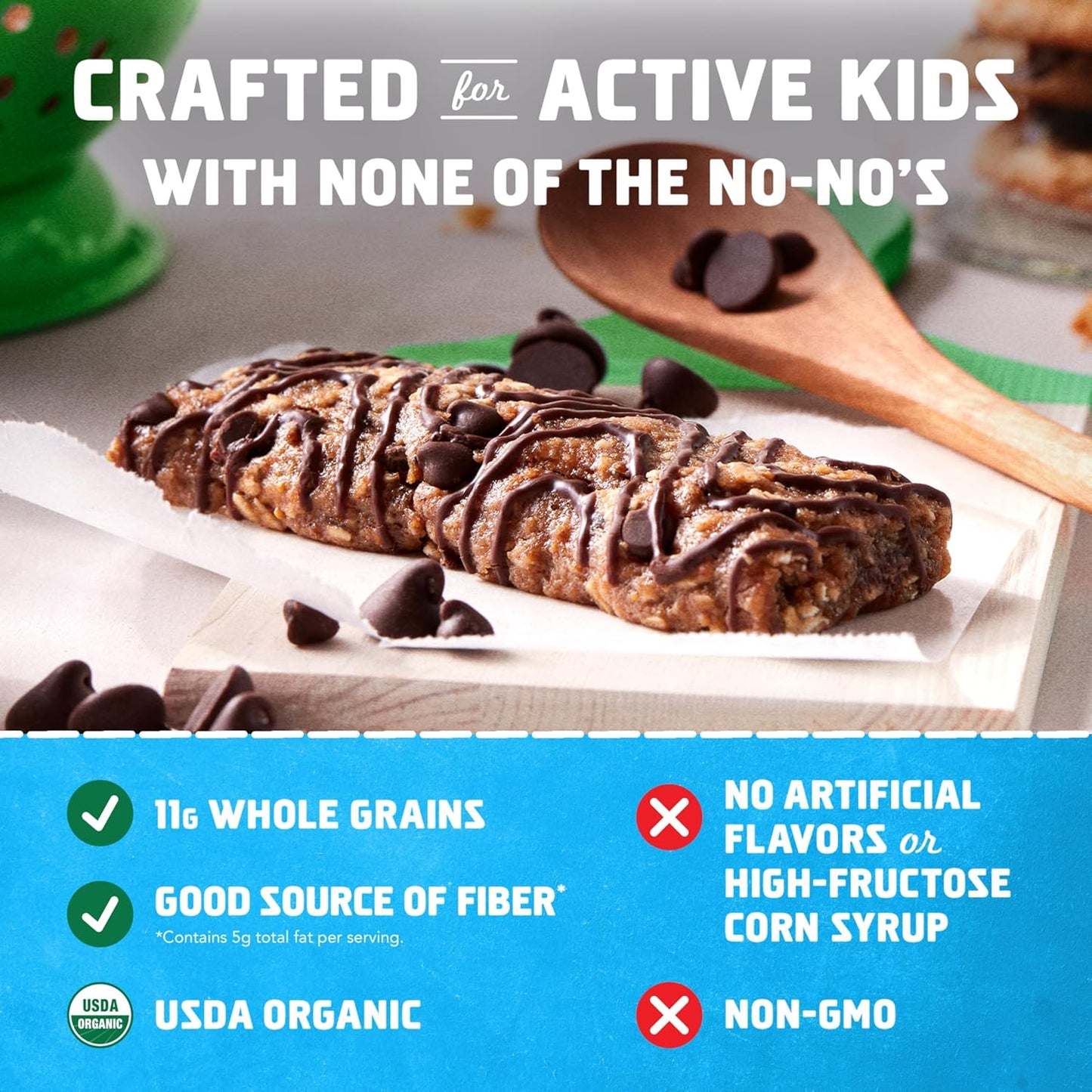 Zbar - Chocolate Chip and S'mores - Variety Pack - Soft Baked Snack Bars - Non-GMO - 11g Whole Grains - USDA Organic Granola Bars, School Snacks (18 Pack)