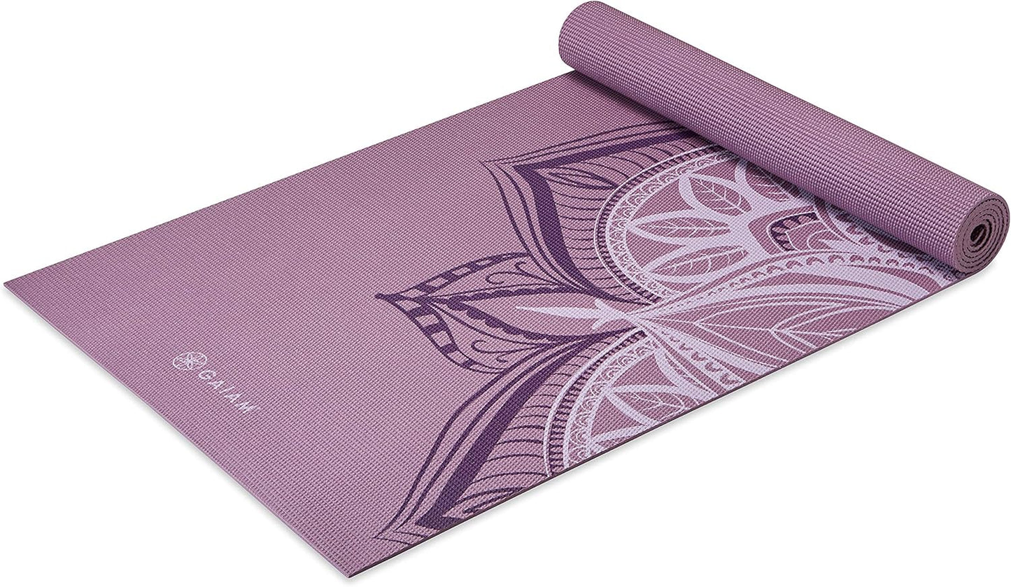 Gaiam Yoga Mat - Premium 5mm Print Thick Non Slip Exercise & Fitness Mat for All Types of Yoga, Pilates & Floor Workouts (68" x 24" x 5mm)
