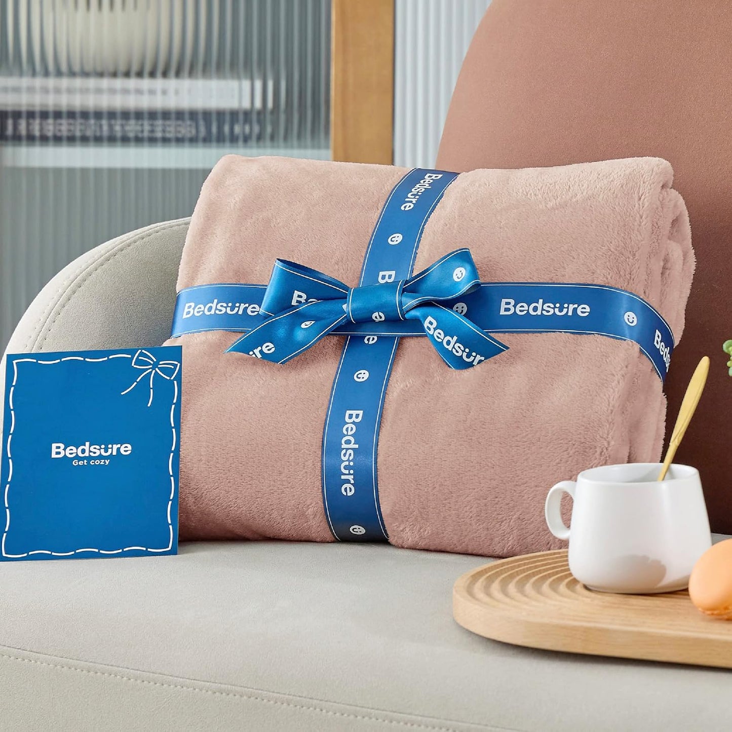 Bedsure Fleece Blankets King Size Dusty Pink - Bed Blanket Soft Lightweight Plush Cozy Fuzzy Luxury Microfiber, 108x90 inches