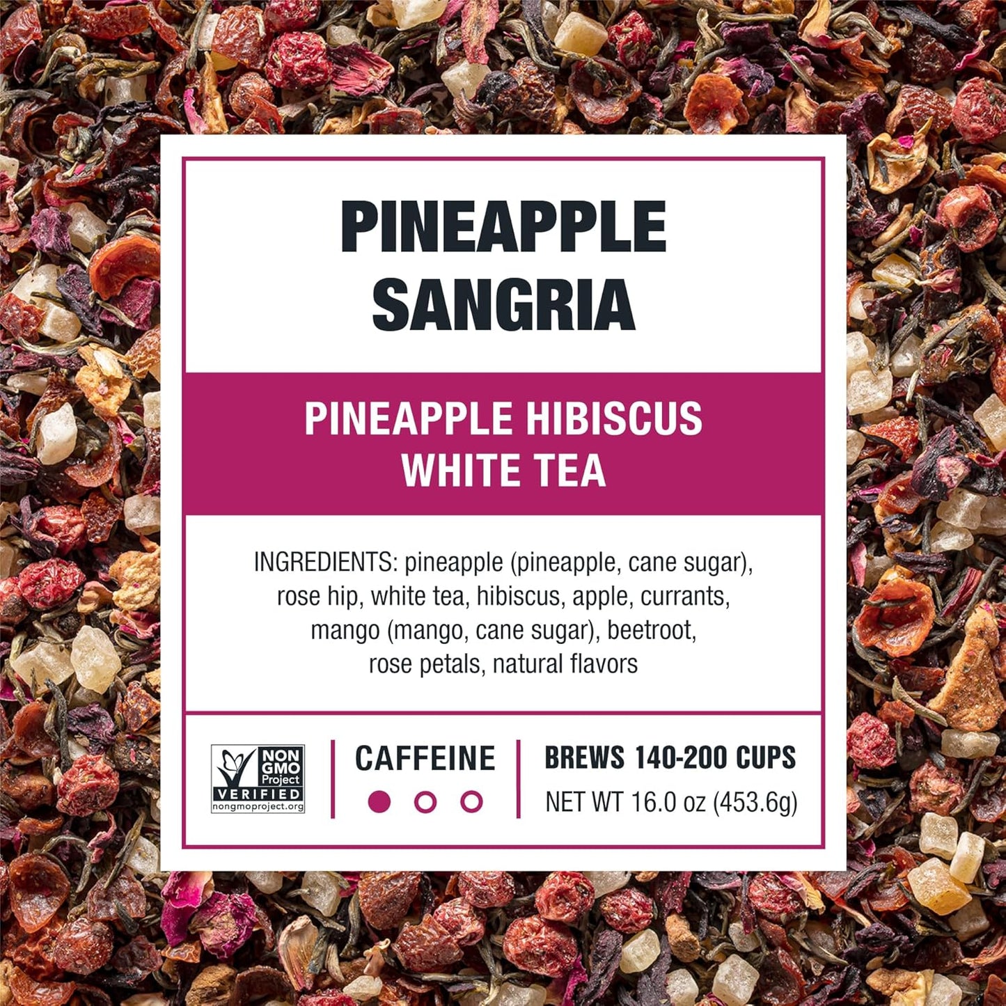 Tiesta Tea Pineapple Sangria Loose Leaf Tea – Pineapple Hibiscus White Tea Blend | Premium Low-Caffeine Fruit Infusion | Hot or Iced | 16 oz Resealable Bulk Pouch | Makes Up to 200 Cups