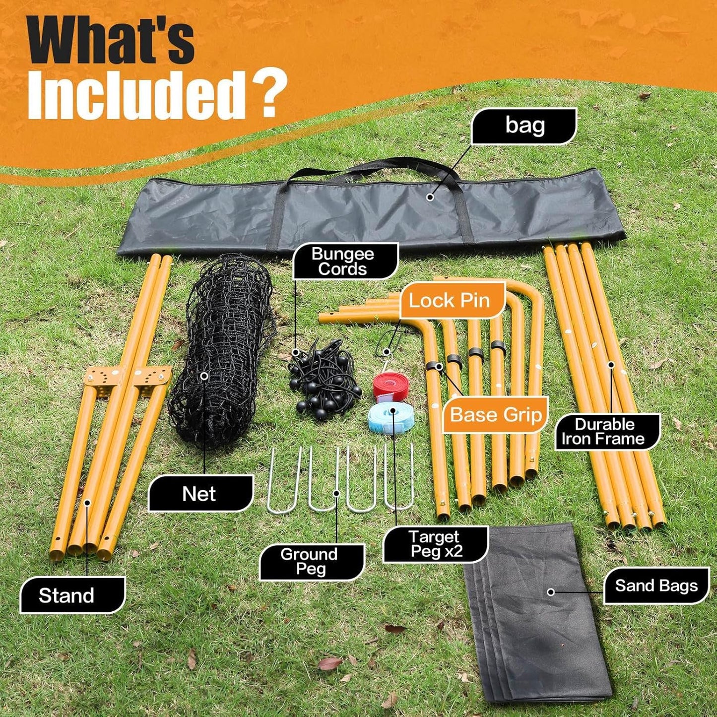 Volleyball Rebounder Net 7x4 Ft, 5-Angle Adjustable Rebounder Net for Practicing Digging, Setting, Spiking, Bounce Back Training Equipment with 2 Target Stripes & Portable Travel Bag for Storage