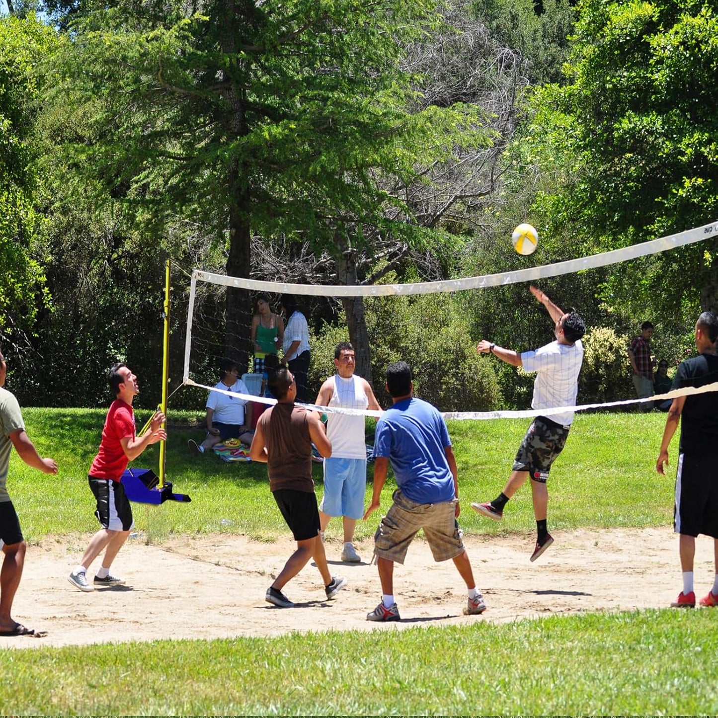 Volleyball Poles, Volleyball Net for Backyard Adjustable Height Poles, Outdoor Portable Volleybal Net Training Stands, Heavy Duty Badminton Nets Sets,for Adults Youth