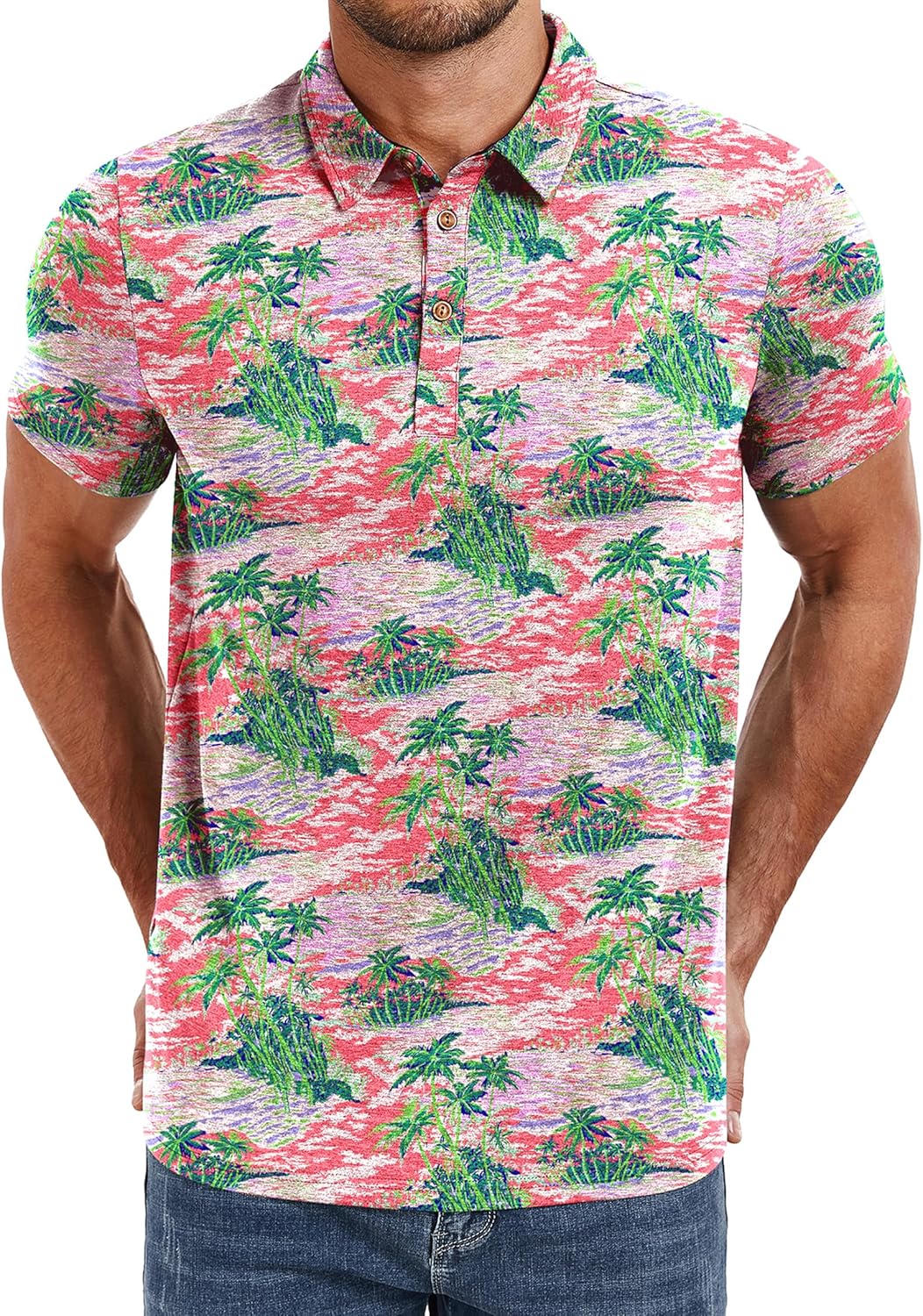 PEGENO Mens Polo Shirts Short Sleeve Casual Cotton Golf Shirts Performance Polo Shirts for Men