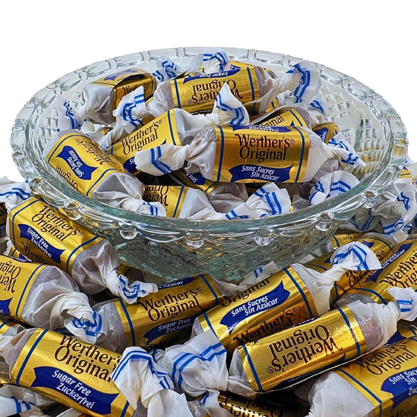 Werther's Original Premium Sugar Free Chewy Caramel Candies 1-Lb Individually Wrapped Low Carb Soft Chews Keto & Diabetic Friendly Holiday Candy (16-Oz)