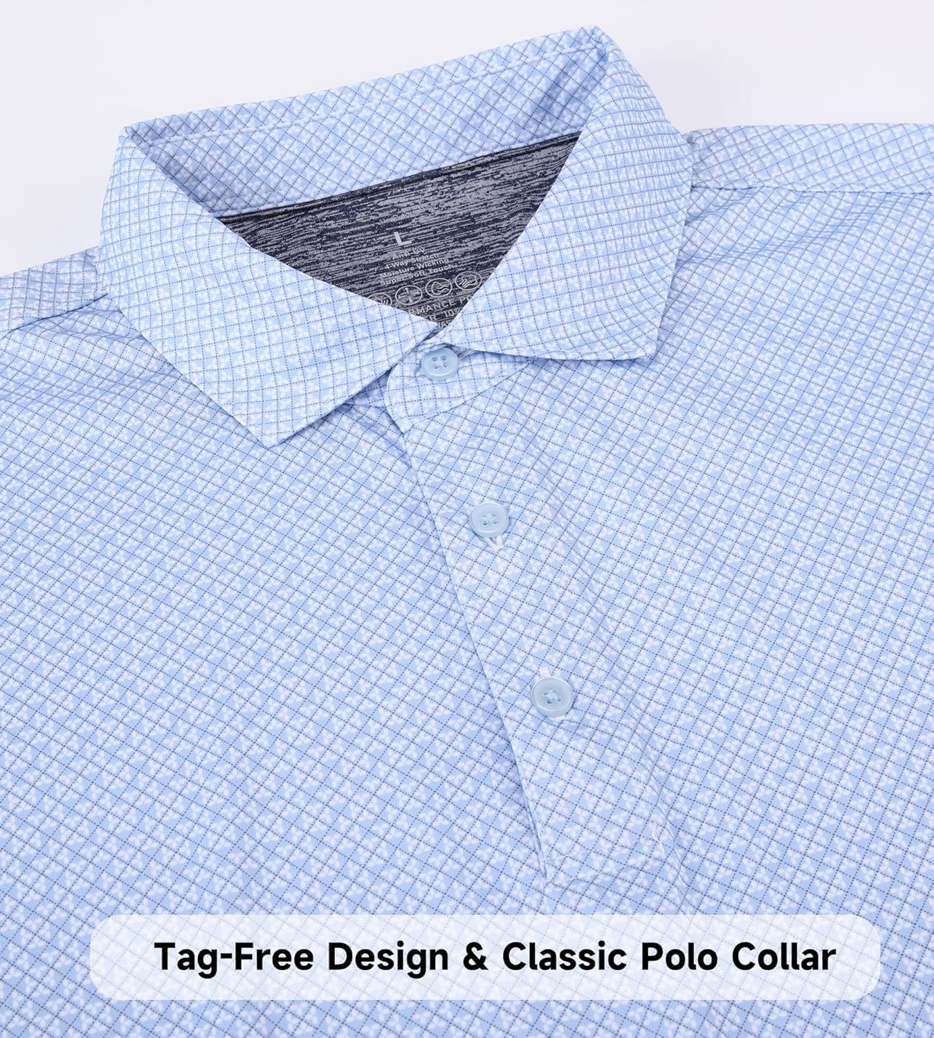 SAMERM Mens Golf Shirts Short Sleeve Dry Fit Performance Moisture Wicking Print Sport Polo Shirts for Men Casual