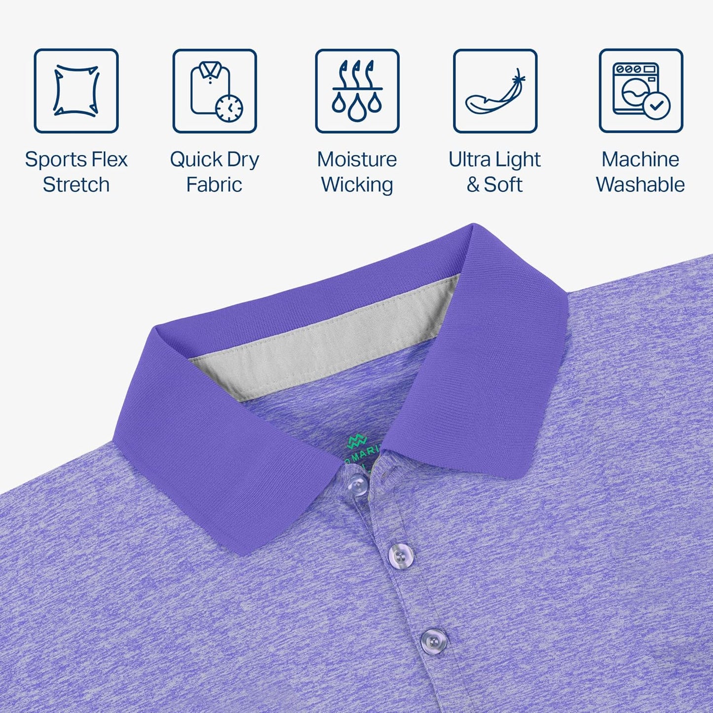 Mio Marino Golf Polo Shirts for Men - Dry Fit - Ultra-Thin Breathable Fabric