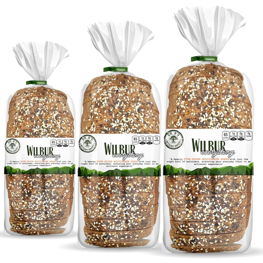 Low Carb Avenue - Artisan Keto Bread | 7g Protein & 1g Net Carbs | Low Calorie, Vegan, Sugar Free | Fresh, Sliced, Multigrain Bread Loaf ((3 Pack (16 oz), Everything)