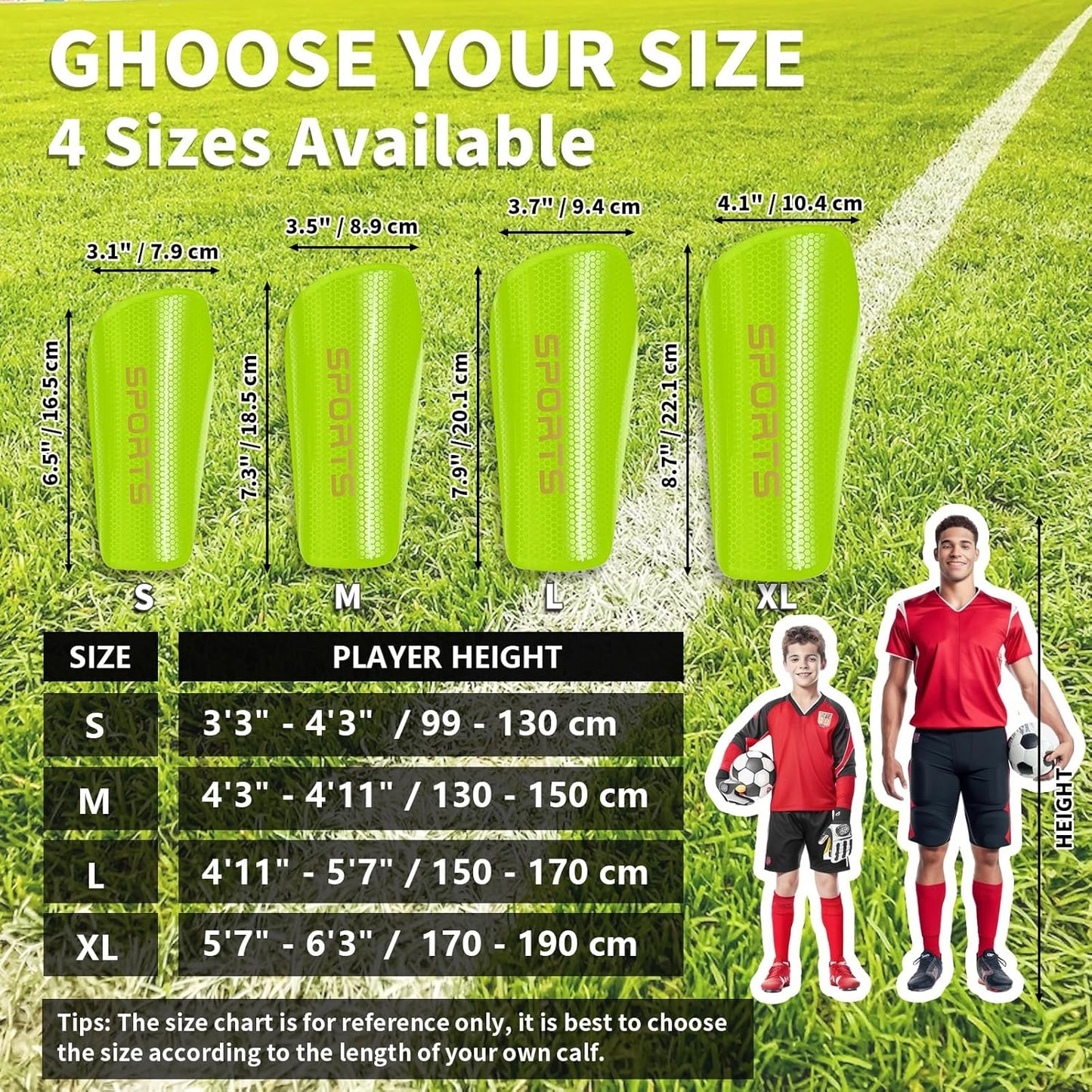 Soccer Shin Guards for Kids Youth Adults - Shin Pads and Sleeves with Optimized Insert Pocket for Boys Girls Men Women for Football Games - Protective Soccer Equipment