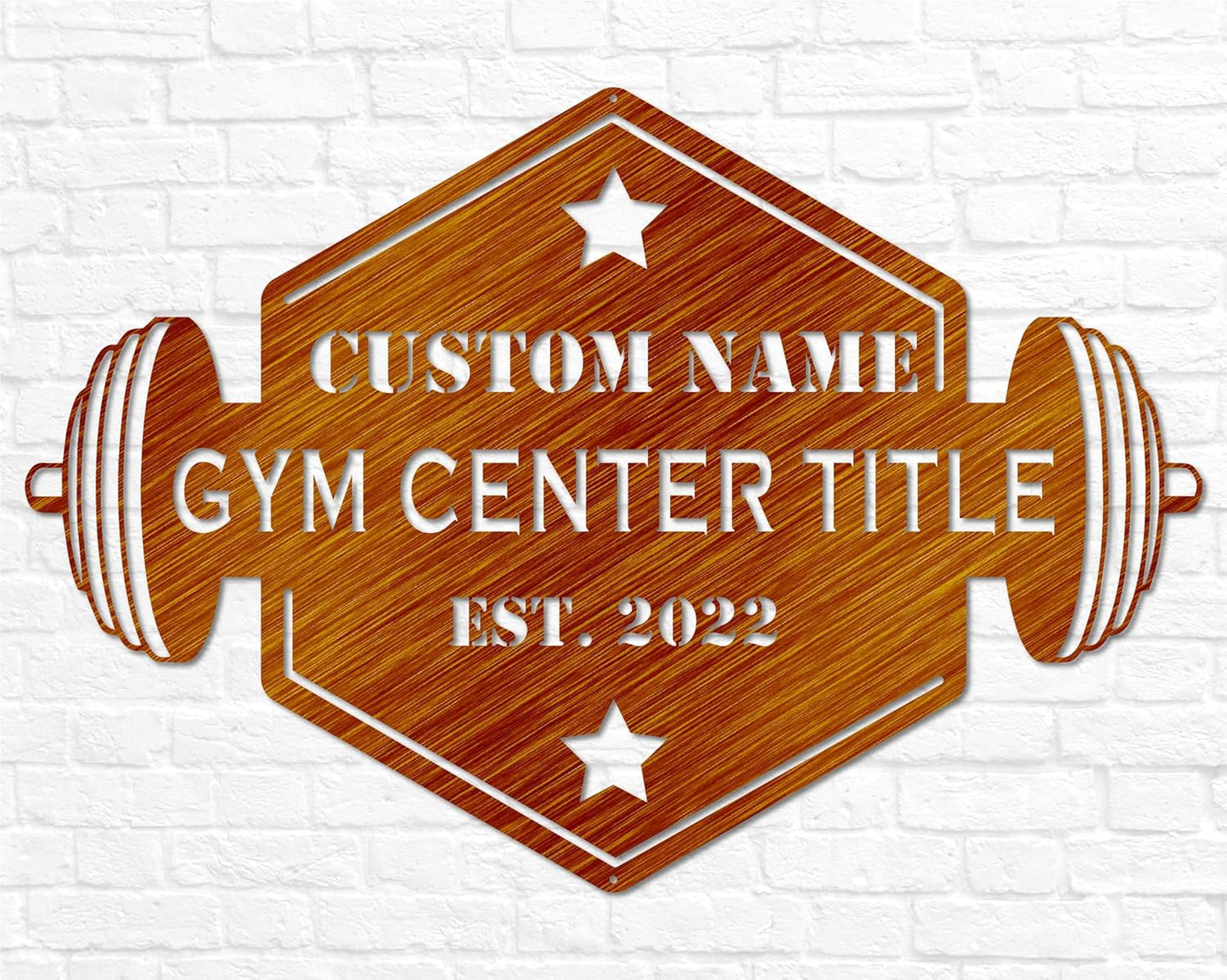 Personalized Gym Sign with Name | Hexagon Gym Garage Decor | Gym Decor for Home Gym | Established Signs for Workout Room | Gift for Athlete