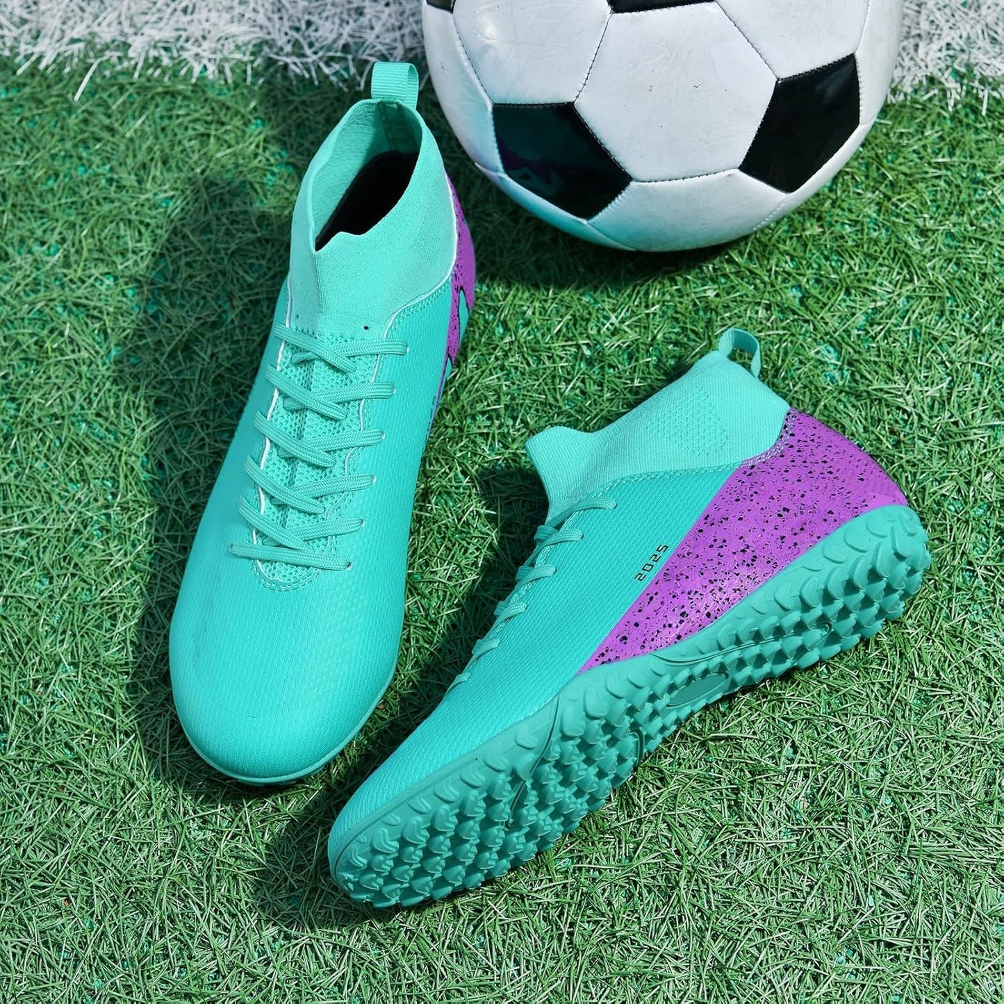 Soccer Cleats for Mens Womens Indoor Soccer Shoes Unisex Baseball Turf Shoes Youth Rugby Shoes Adult AG FG TF Football Boots Wide Training Sneaker