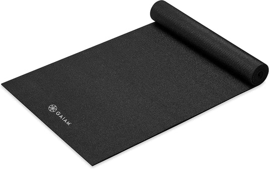 Gaiam Yoga Mat - Premium 5mm Solid Thick Non Slip Exercise & Fitness Mat for All Types of Yoga, Pilates & Floor Workouts (68" x 24" x 5mm)