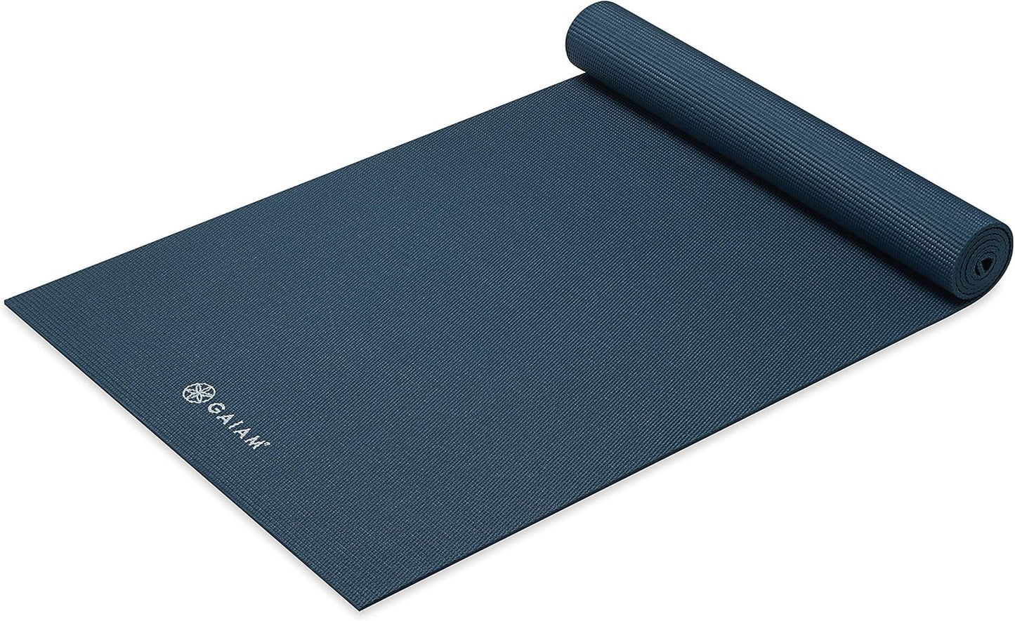 Gaiam Yoga Mat - Premium 5mm Solid Thick Non Slip Exercise & Fitness Mat for All Types of Yoga, Pilates & Floor Workouts (68" x 24" x 5mm)