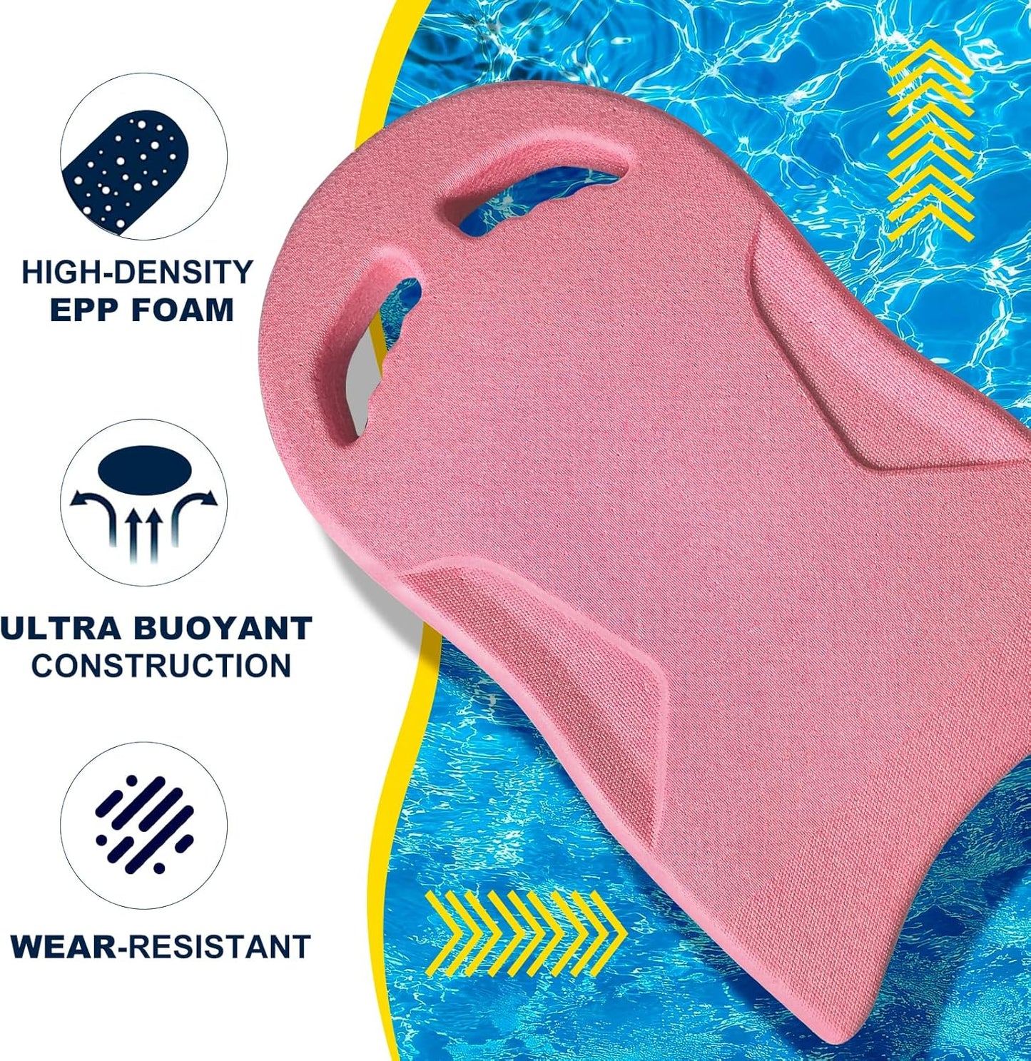 Swimming Kickboard, Lightweight and High Buoyancy Swim Training Board for Swimmers, Durable EPP Material, Ideal for Pool Exercise and Swimming Lessons