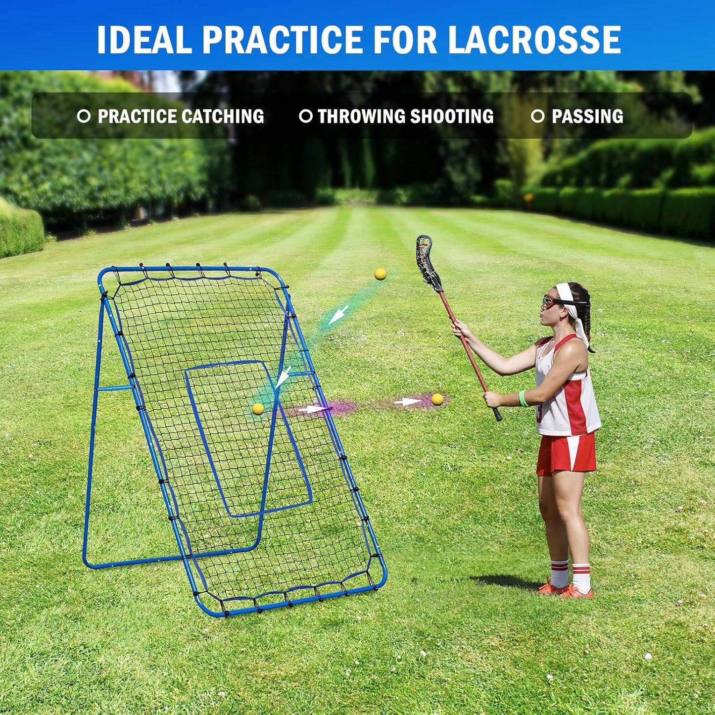 Volleyball Rebounder Net, Soccer Baseball Rebound Pitchback Net, Adjustable Target Practice Nets, Easy Setup Softball Bounce Back Trainer Equipment, Improve Sport Training Skills for Backyard