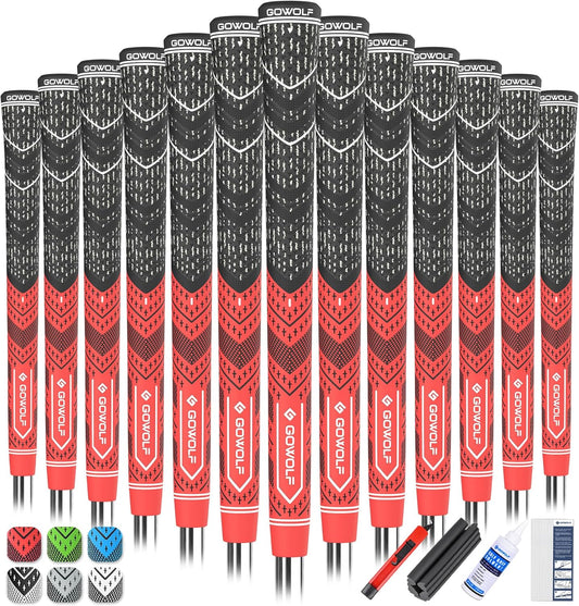 Gowolf Golf Grip Cord Rubber Multi-compound Golf Driver Irons Club Choose 13 Grips with 15pcs Tapes Or Full Kit choose one