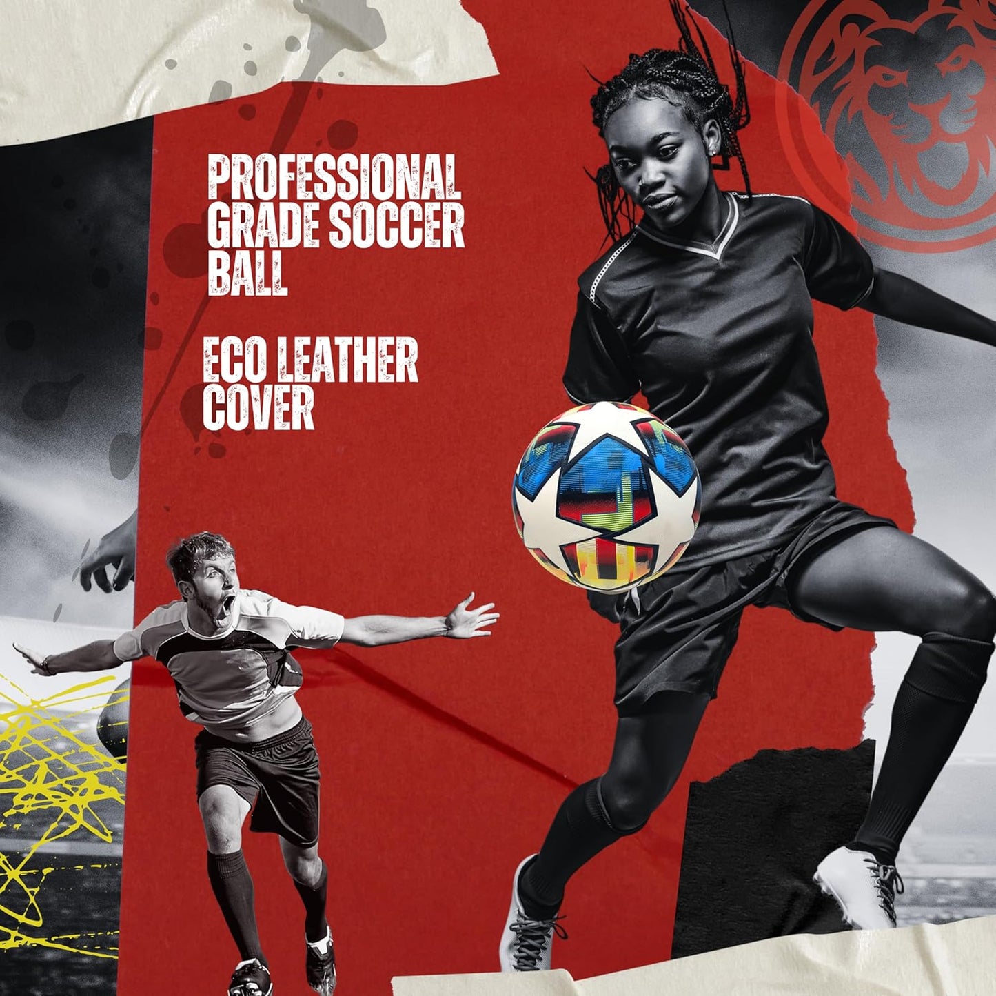 Soccer Ball Size 5 – Premium Grade PU Construction, Durable Professional Tournament Ball Indoor/Outdoor Sports,Training & Match, High-Performance Design for All Levels