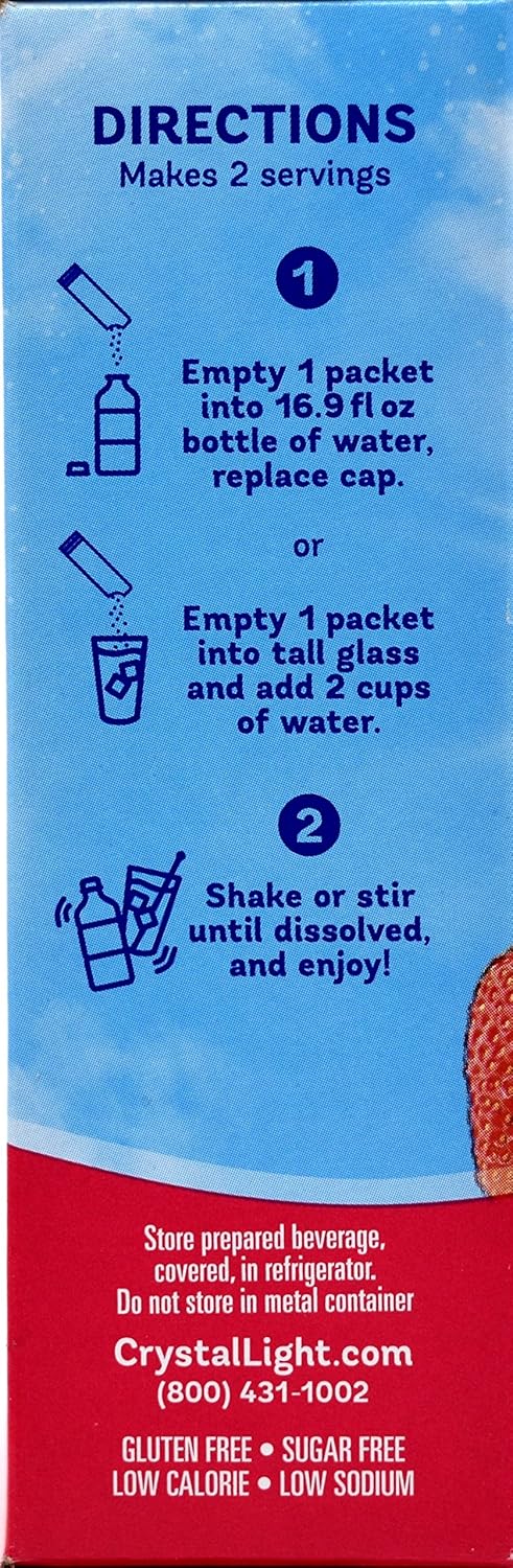 Crystal Light On The Go Wild Strawberry With Caffeine Drink Mix, 10-Packet Box (Pack of 20)