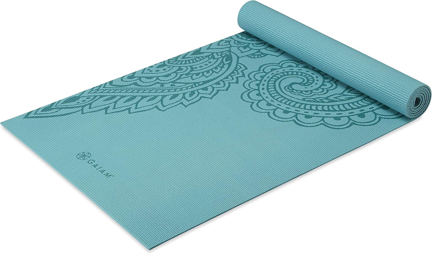 Gaiam Yoga Mat - Premium 5mm Print Thick Non Slip Exercise & Fitness Mat for All Types of Yoga, Pilates & Floor Workouts (68" x 24" x 5mm)