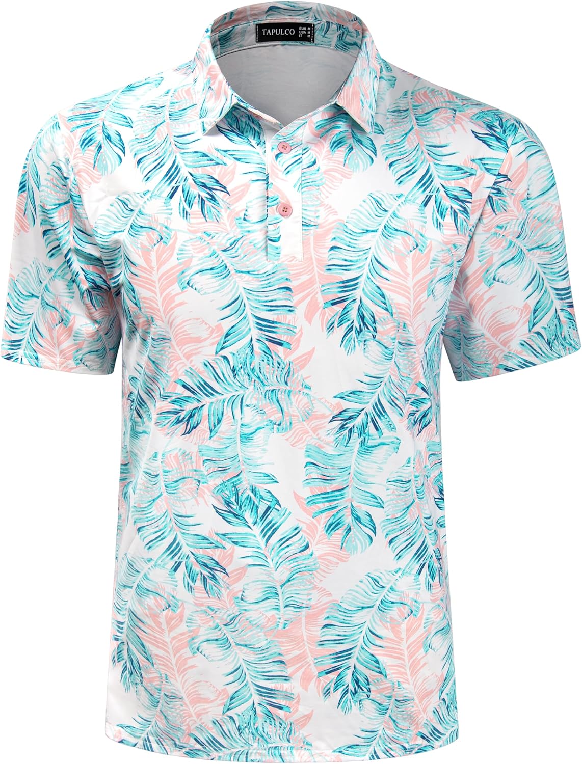 TAPULCO Mens Quick Dry Polo Shirts Camouflage Pattern Performance Athletic Lightweight Breathable Casual Golf Tshirts