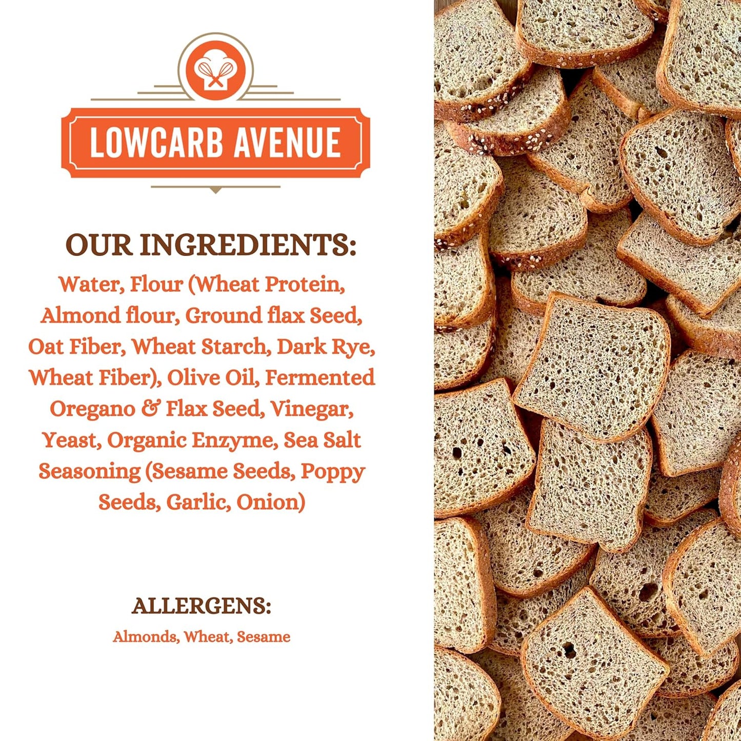 Low Carb Avenue - Artisan Keto Bread | 7g Protein & 1g Net Carbs | Low Calorie, Vegan, Sugar Free | Fresh, Sliced, Multigrain Bread Loaf ((2 Pack (16 oz), Everything)