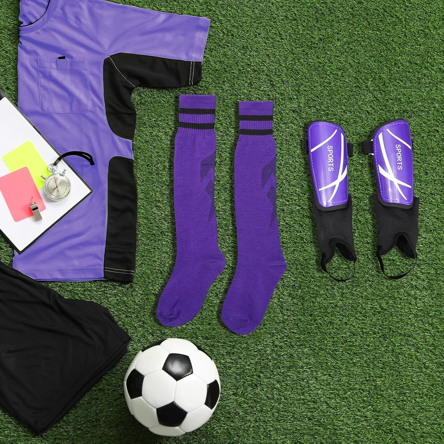 Soccer Shin Guards and Socks Kids Youth Lightweight Soccer Pads Defender with Ankle Protection Ski Shin Guards Football Equipment for Age 4-14 Toddler Boys Girls Teens