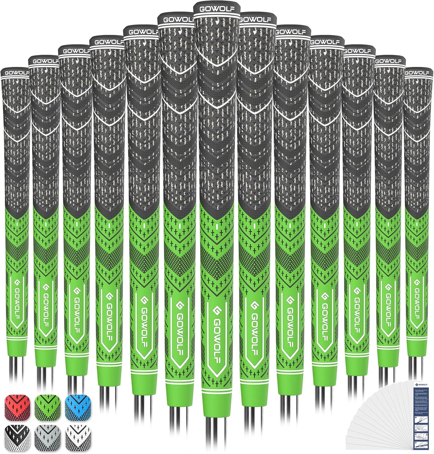 Gowolf Golf Grip Cord Rubber Multi-compound Golf Driver Irons Club Choose 13 Grips with 15pcs Tapes Or Full Kit choose one