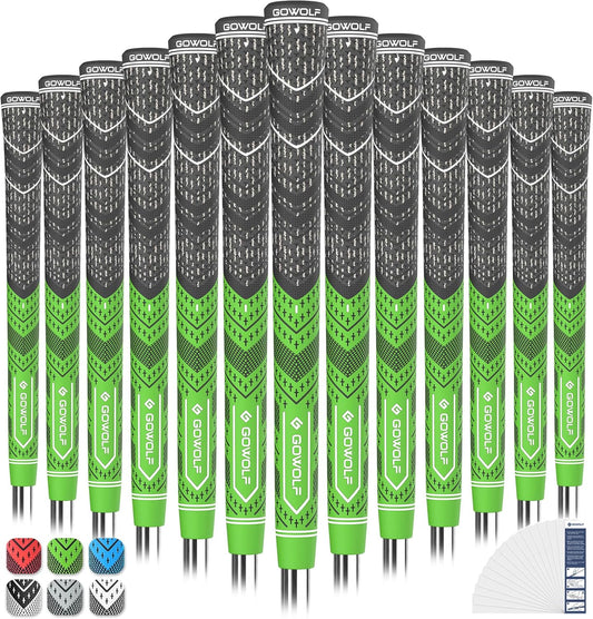 Gowolf Golf Grip Cord Rubber Multi-compound Golf Driver Irons Club Choose 13 Grips with 15pcs Tapes Or Full Kit choose one