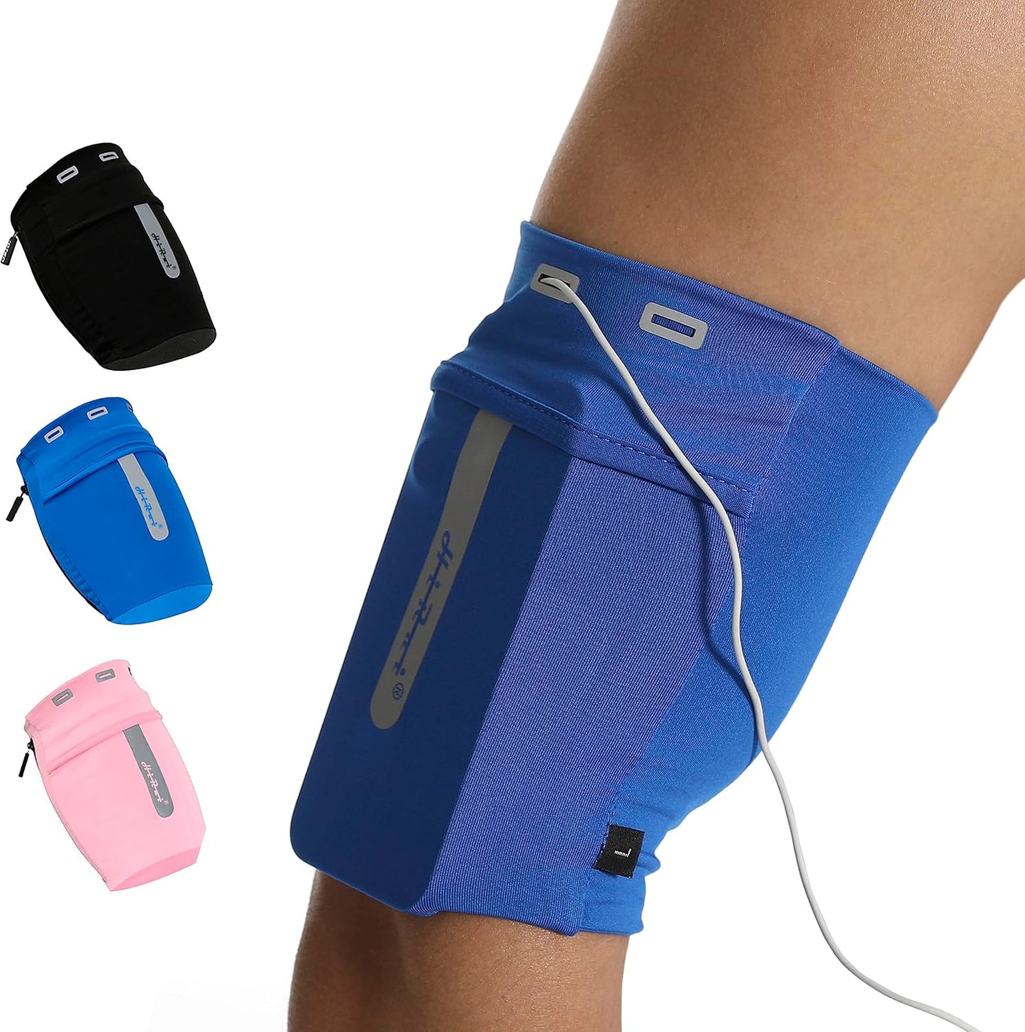HiRui Running Armband Sleeve Universal Sports Armband Cell Phone Holder Armband for Exercise Workout, Compatible with iPhone 16/15/14/13/Plus/Pro Samsung Galaxy All Phones (S, Blue)