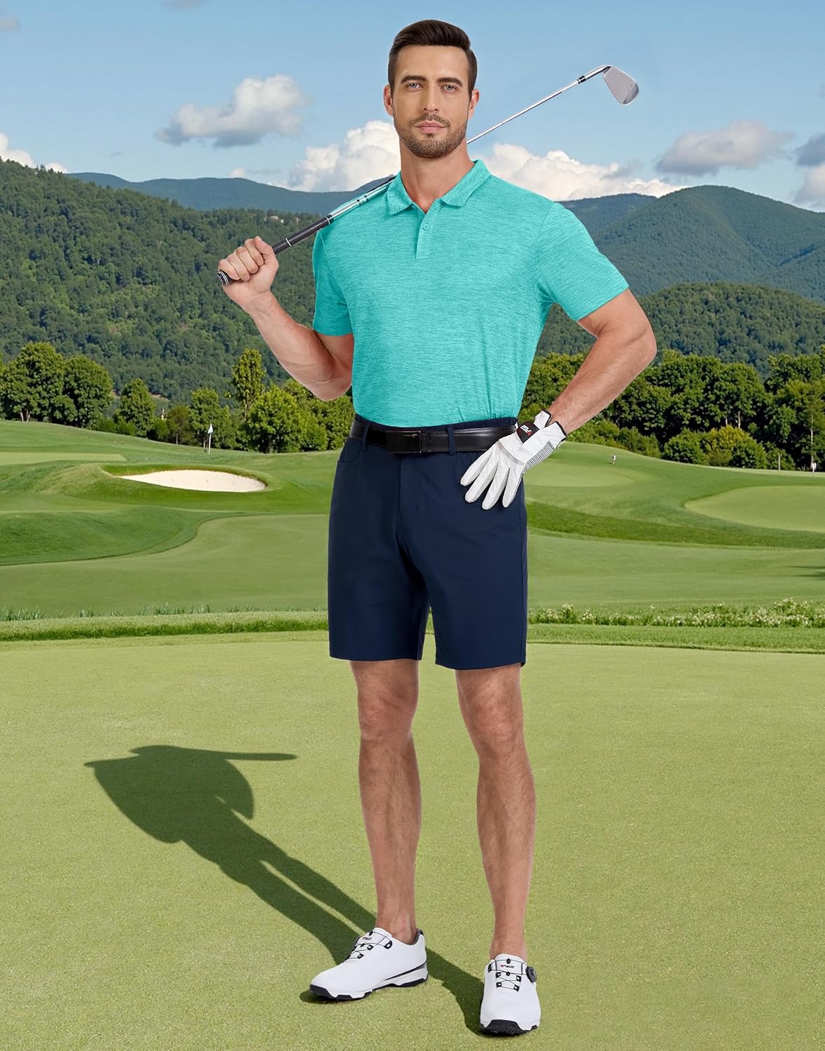 Pioneer Camp Men's Golf Shirt UPF 50+ Quick Dry Polo Shirts Short Sleeve Moisture Wicking Performance Tees Collar Work Shirts