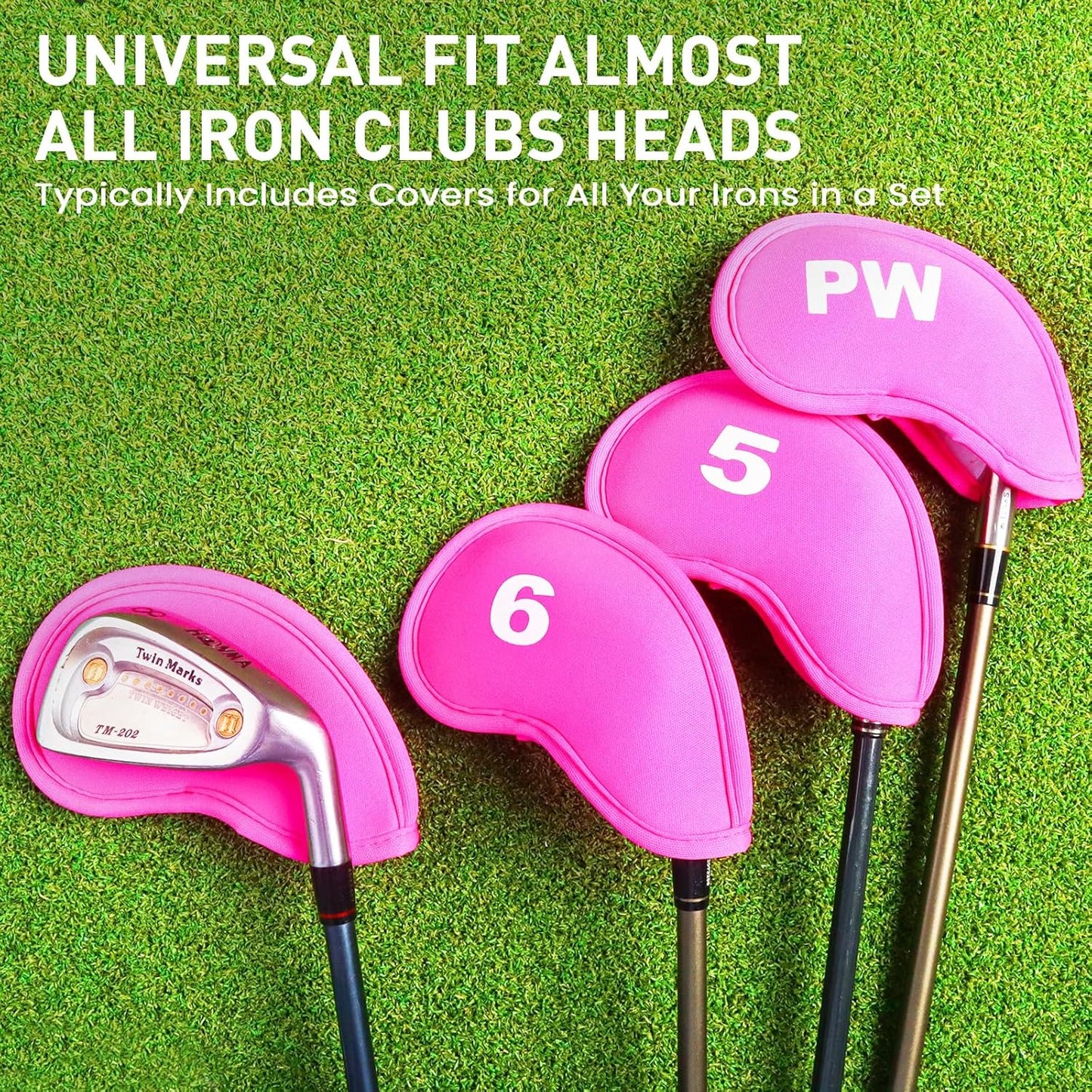 Golf Club Covers Set Neoprene Protector for Irons Value 12 Pack, Headcover Number Universal Head Cover Fit Main Irons Clubs Accessories for Women Men