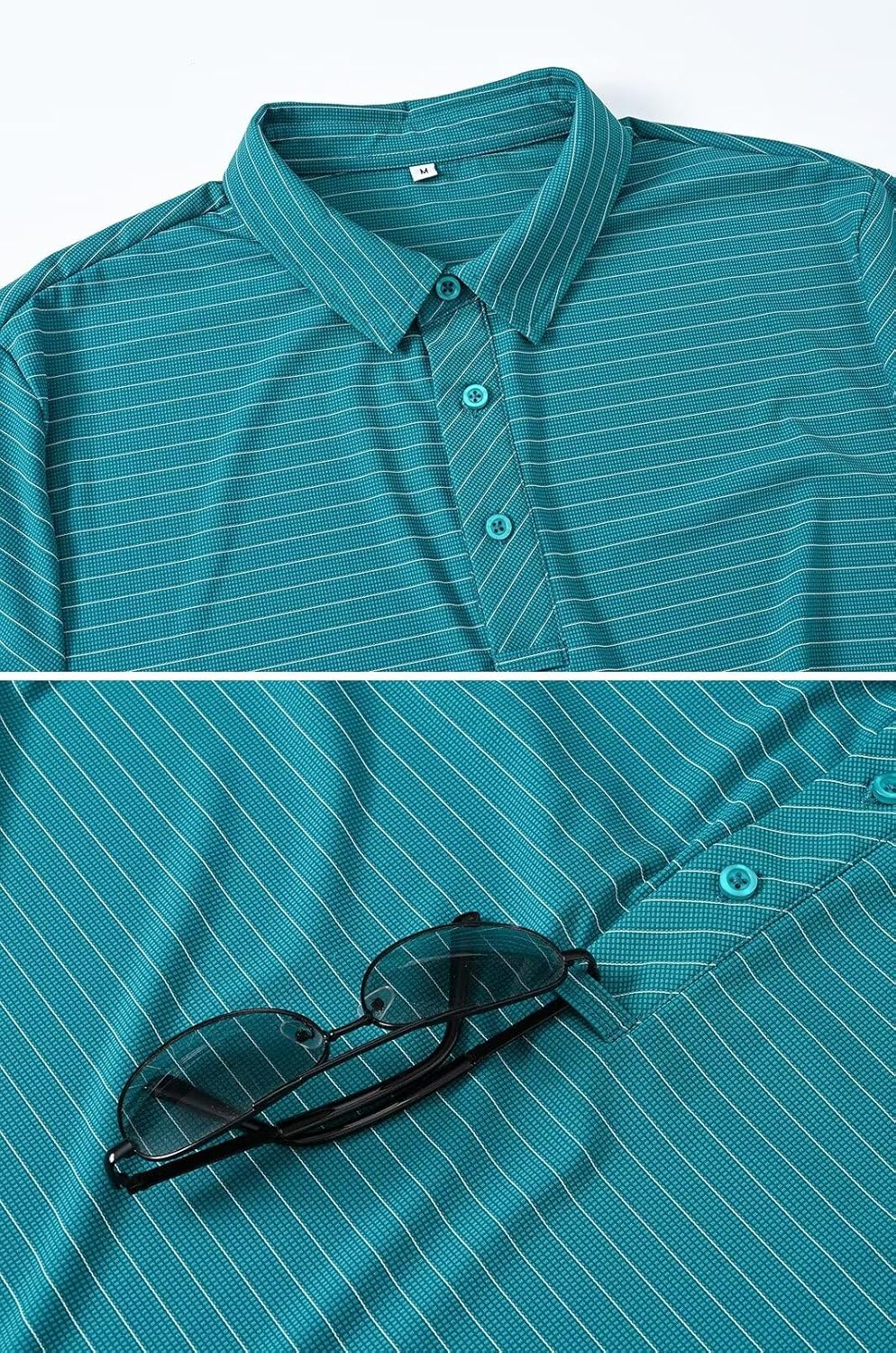 Tyhengta Men's Striped Shirt Short Sleeve Golf Polo Shirts