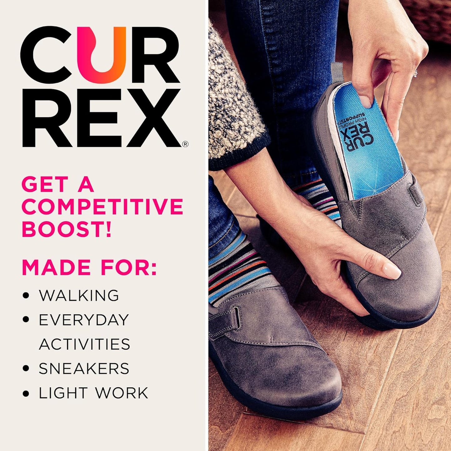 CURREX SupportSTP – Arch Support Insole w/Superior Cushioning & Airflow, Heavy Duty Shell for Less Fatigue – Comfort, Athletic, Casual and Work Shoe Inserts, Men & Women – High Arch, XL