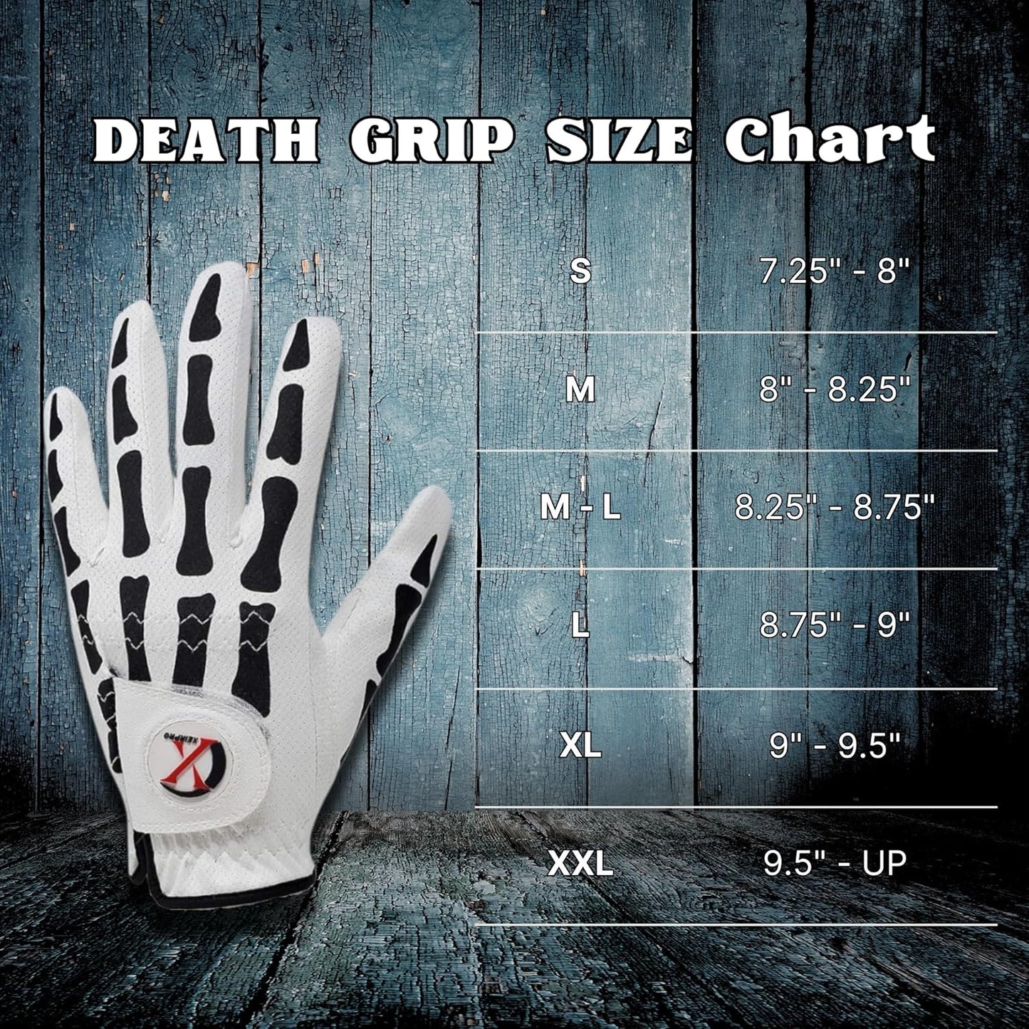 Skeleton Golf Gloves for Men 2 Pack – 100% AAA Synthetic Tacky Leather - Spooky & Funny Golf Gloves for Men – Tacky & Cool Golf Glove - Perfect for Summer & Fall Golfing