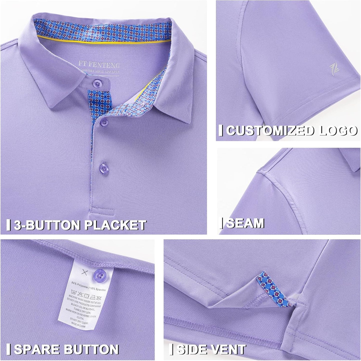 Mens Polo Shirts Short Casual Solid Stylish Dry Fit Performance Designed Collared Golf Polo Shirts for Men