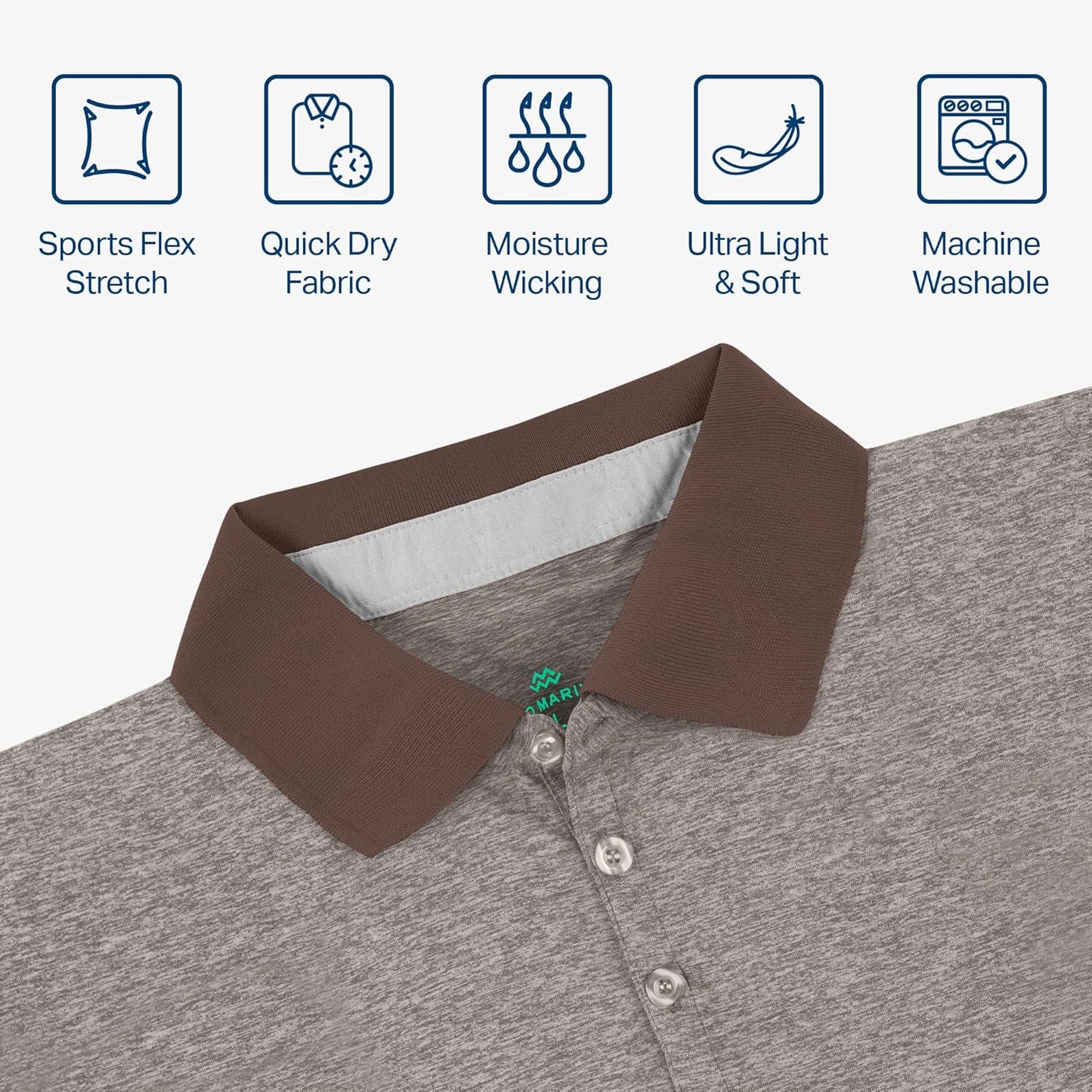 Mio Marino Golf Polo Shirts for Men - Dry Fit - Ultra-Thin Breathable Fabric