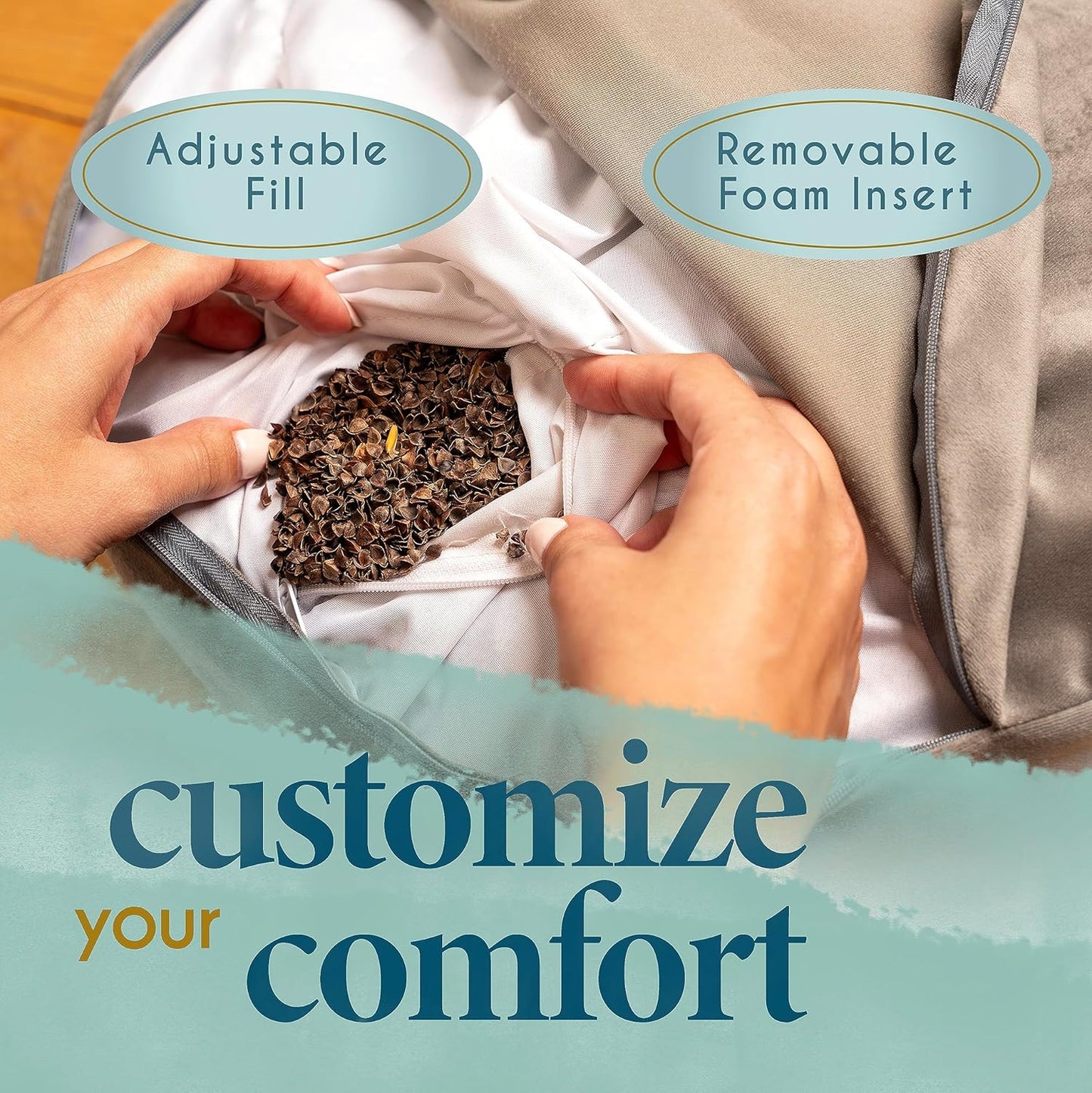 Florensi Meditation Cushion - Comfortable Floor Pillow - Traditional Tibetan Meditation Pillow with Beautiful Velvet Cover - Large Floor Cushion Seating for Adults - Premium Yoga Buckwheat Bolster