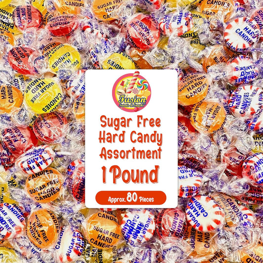 Sugar Free Hard Candy Assortment - 1 Pound Bulk Bag (Approx 80 Count), Butterscotch, Lemon, Cinnamon, Peppermint Starlight Sugarfree Candy, Diabetic and Keto Friendly Zero Sugar Hard Candies, Individually Wrapped