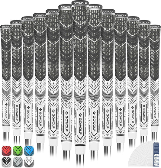 Gowolf Golf Grip Cord Rubber Multi-compound Golf Driver Irons Club Choose 13 Grips with 15pcs Tapes Or Full Kit choose one