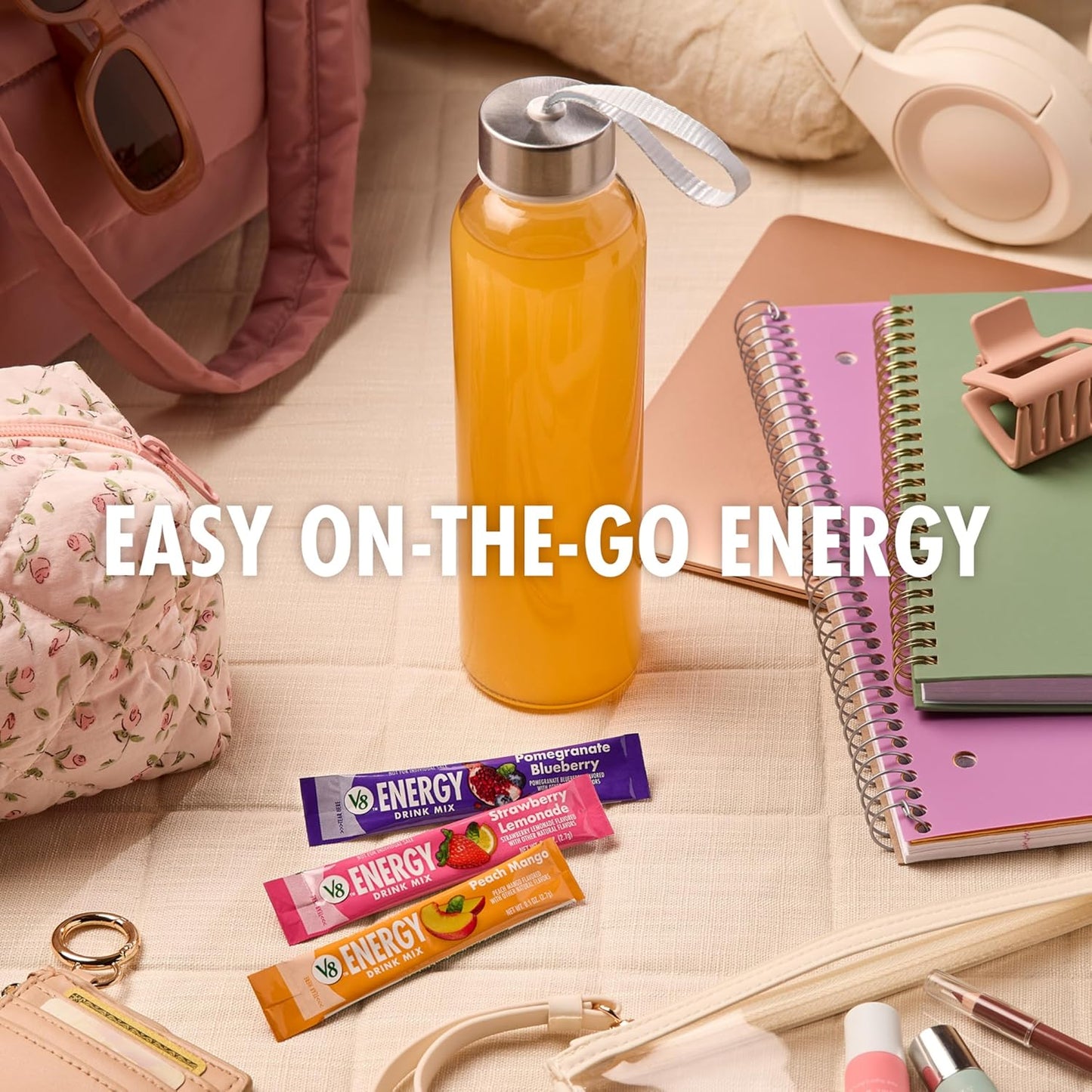 V8 Energy Strawberry Lemonade Energy Drink Powder, .10 oz Packet (10 Count)