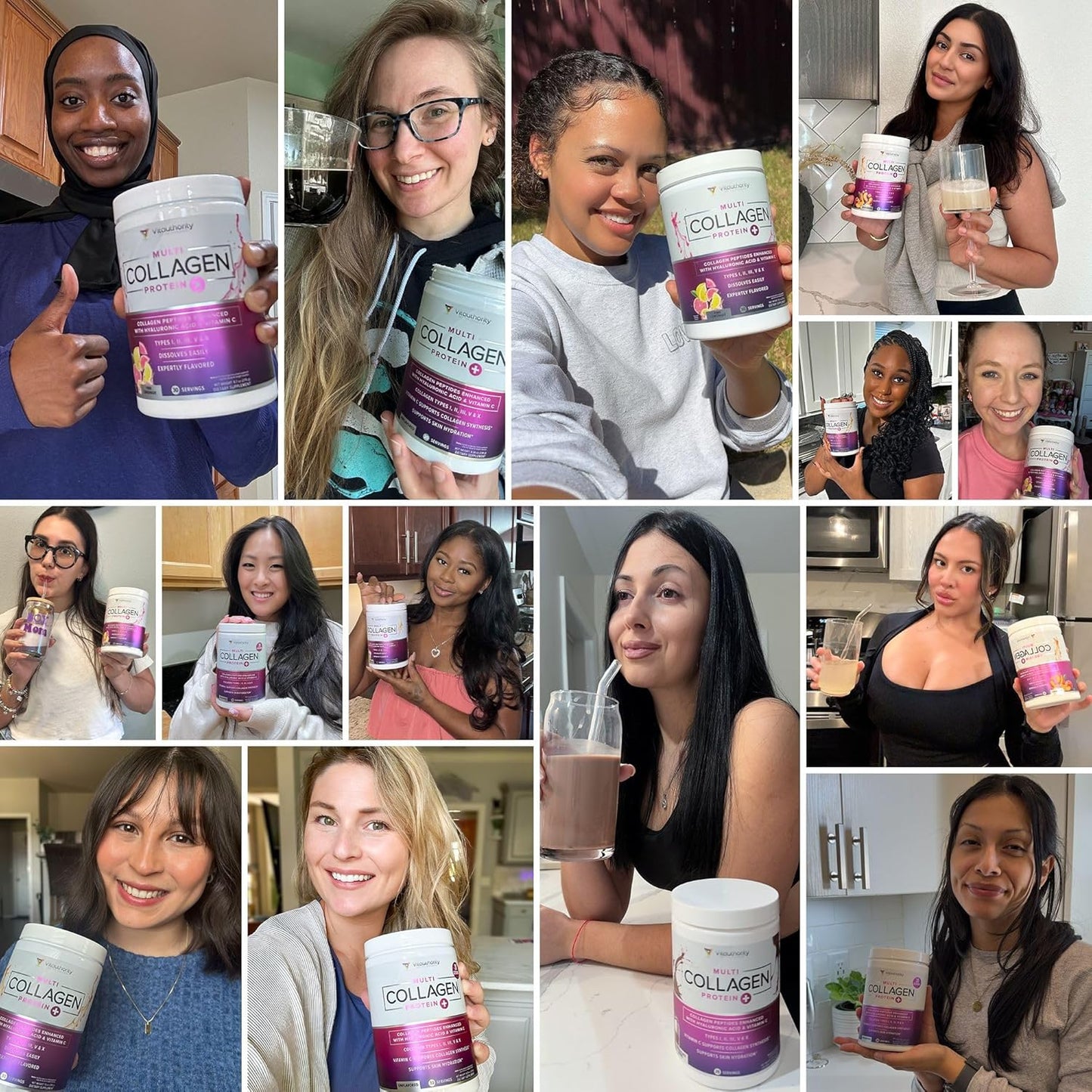 Multi Collagen Peptides Powder for Women - Hydrolyzed Flavored Collagen Powder for Women with Types I II III V & X Vitamin C & Hyaluronic Acid for Hair Skin and Nails (Pink Lemonade) - 30 Servings