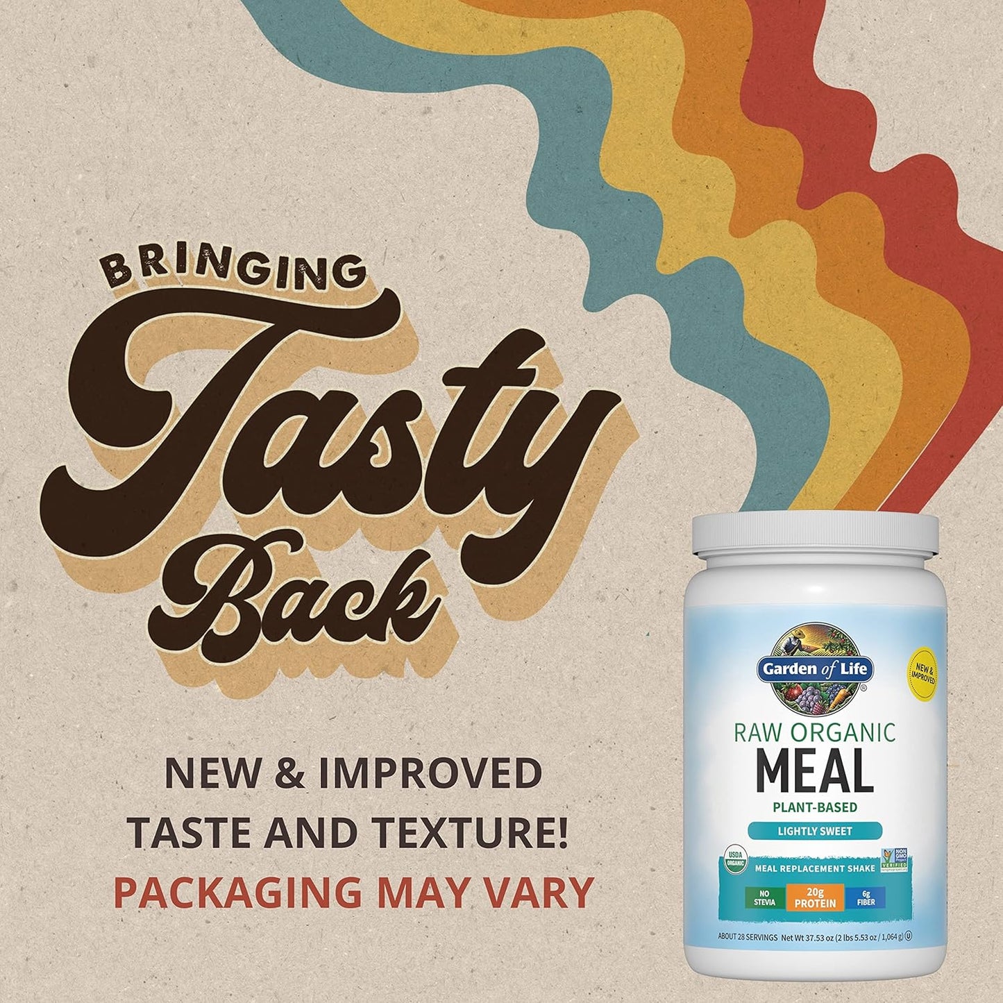 Garden of Life Meal Replacement Shakes, Vegan, Raw, Organic, Lightly Sweet Protein Powder with Plant Based Pea Protein, Sprouts, Greens, Probiotics, 28 Servings