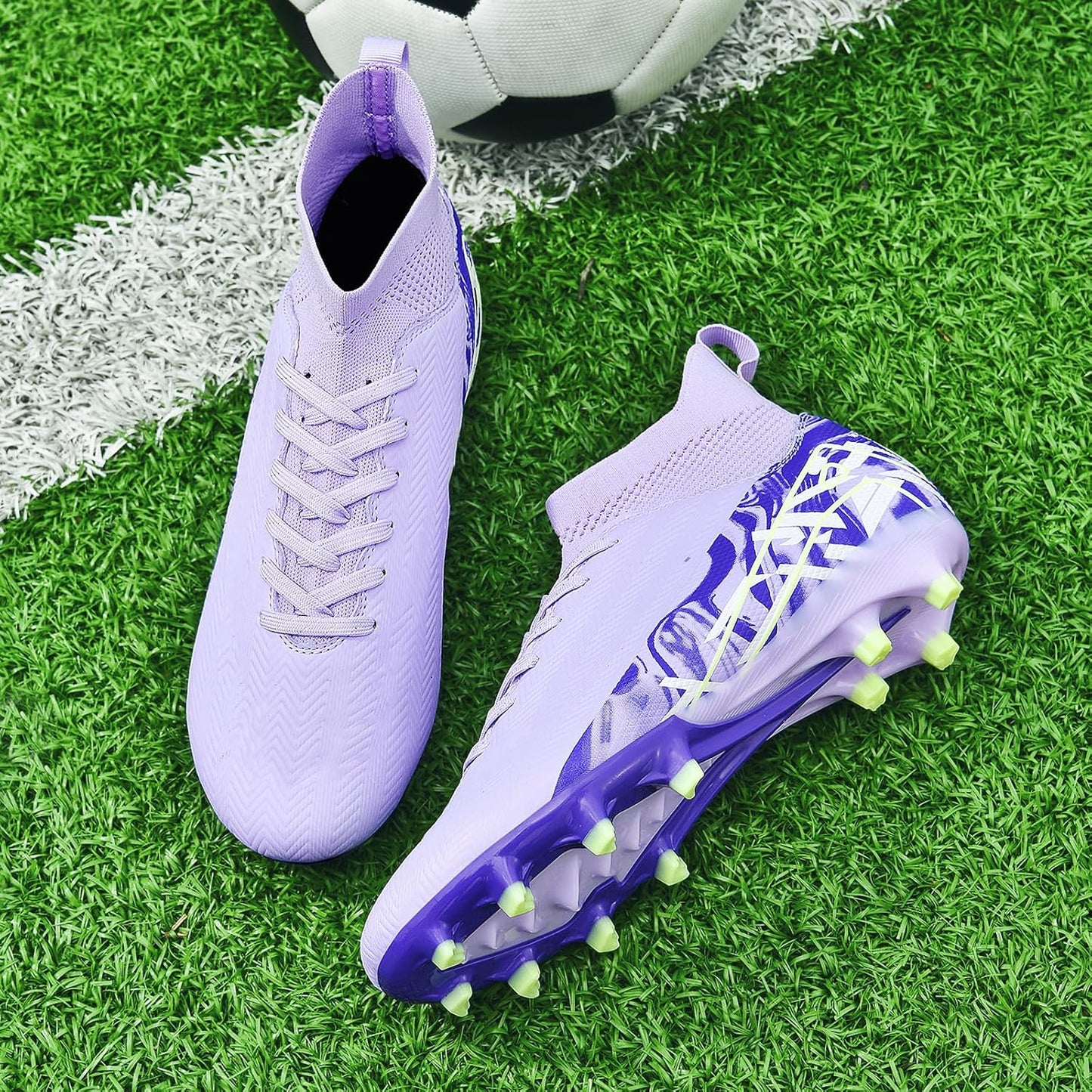 Indoor Soccer Cleats Mens Womens Turf Soccer Cleats Wide Socer Shoes FG AG TF High Ankle Football Boots