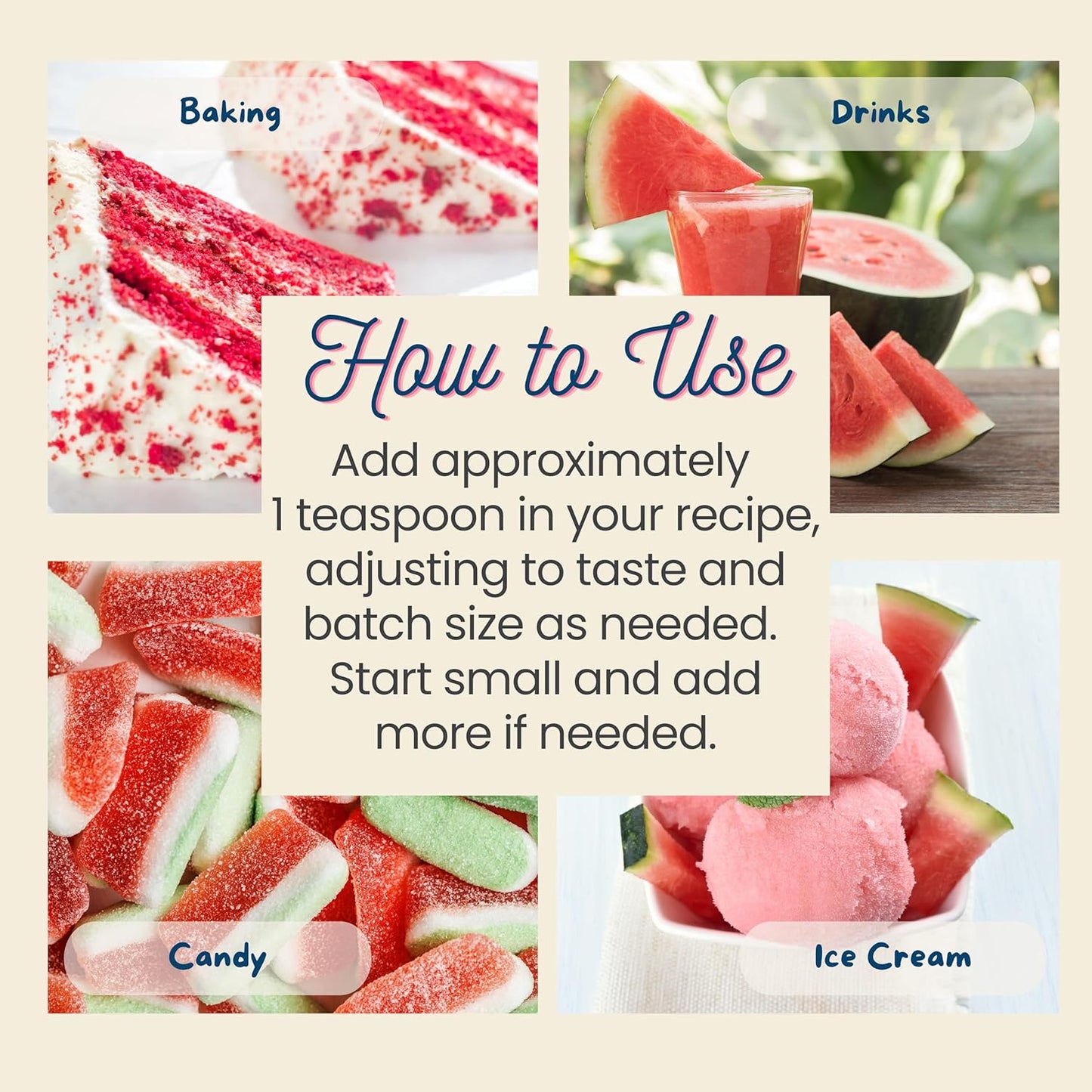 Natural Watermelon Extract - 2 oz - Water-Soluble - By Harvest Moon Delights - Watermelon Flavoring for Baking, Ice Cream, Drinks, and Candy - Sugar Free