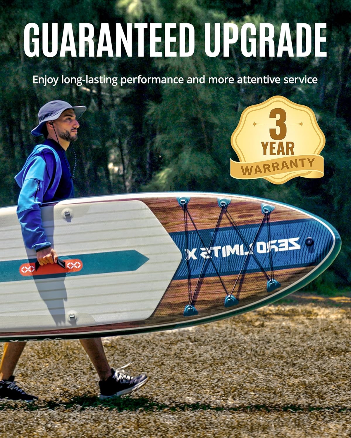 ZLX Inflatable Stand Up Paddle Board, 10'6" SUP Non-Slip Stable Deck Pad, Unique Center Fin, Premium Accessories, Portable Paddleboard for Adults, Beginners, All Skill Levels