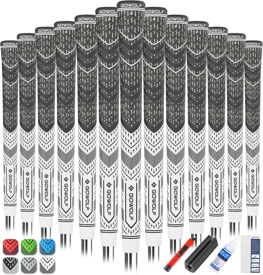 Gowolf Golf Grip Cord Rubber Multi-compound Golf Driver Irons Club Choose 13 Grips with 15pcs Tapes Or Full Kit choose one
