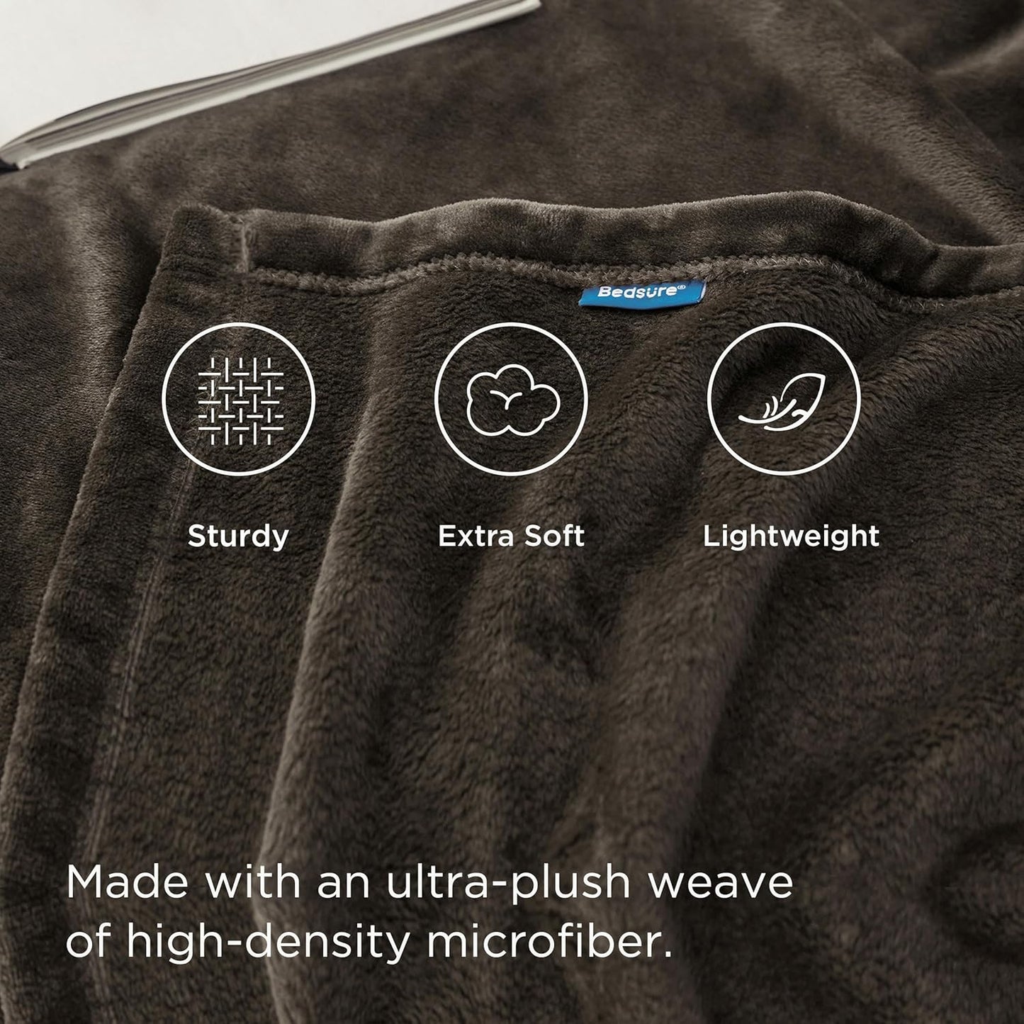 Bedsure Fleece Blankets Queen Size Brown - Bed Blanket Soft Lightweight Plush Fuzzy Cozy Luxury Microfiber, 90x90 inches