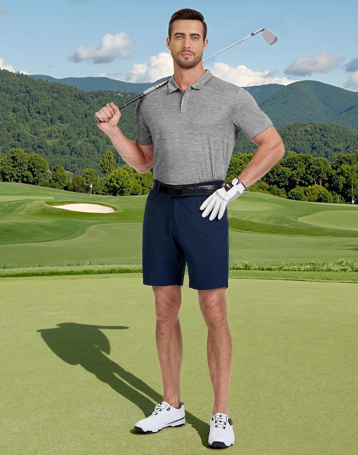 Pioneer Camp Men's Golf Shirt UPF 50+ Quick Dry Polo Shirts Short Sleeve Moisture Wicking Performance Tees Collar Work Shirts