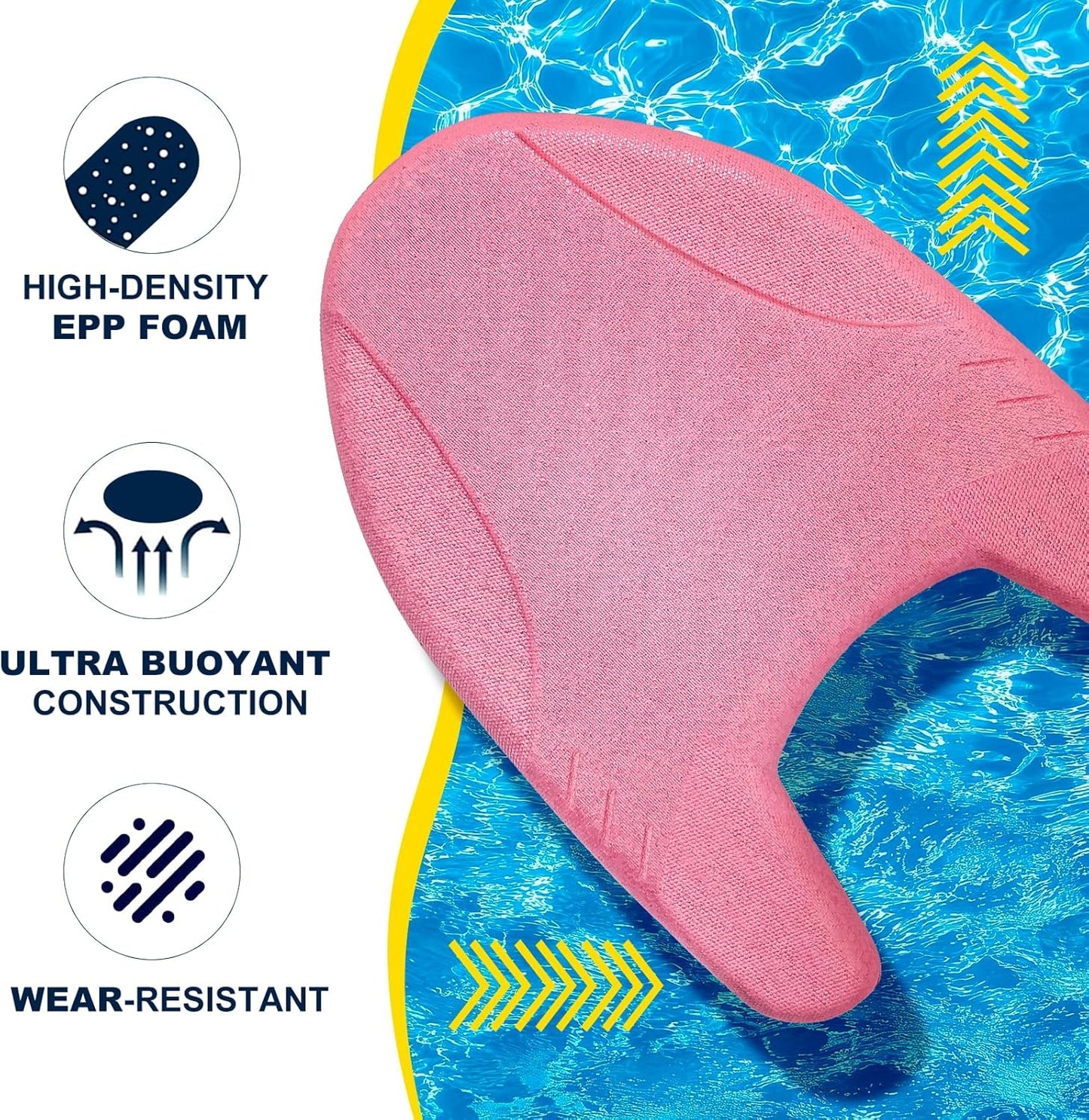 EPP Swimming Kickboard, Training Board, with Ultra-Lightweight and Great Buoyancy for Swimming Lessons, Lap Swimming, Water Aerobics