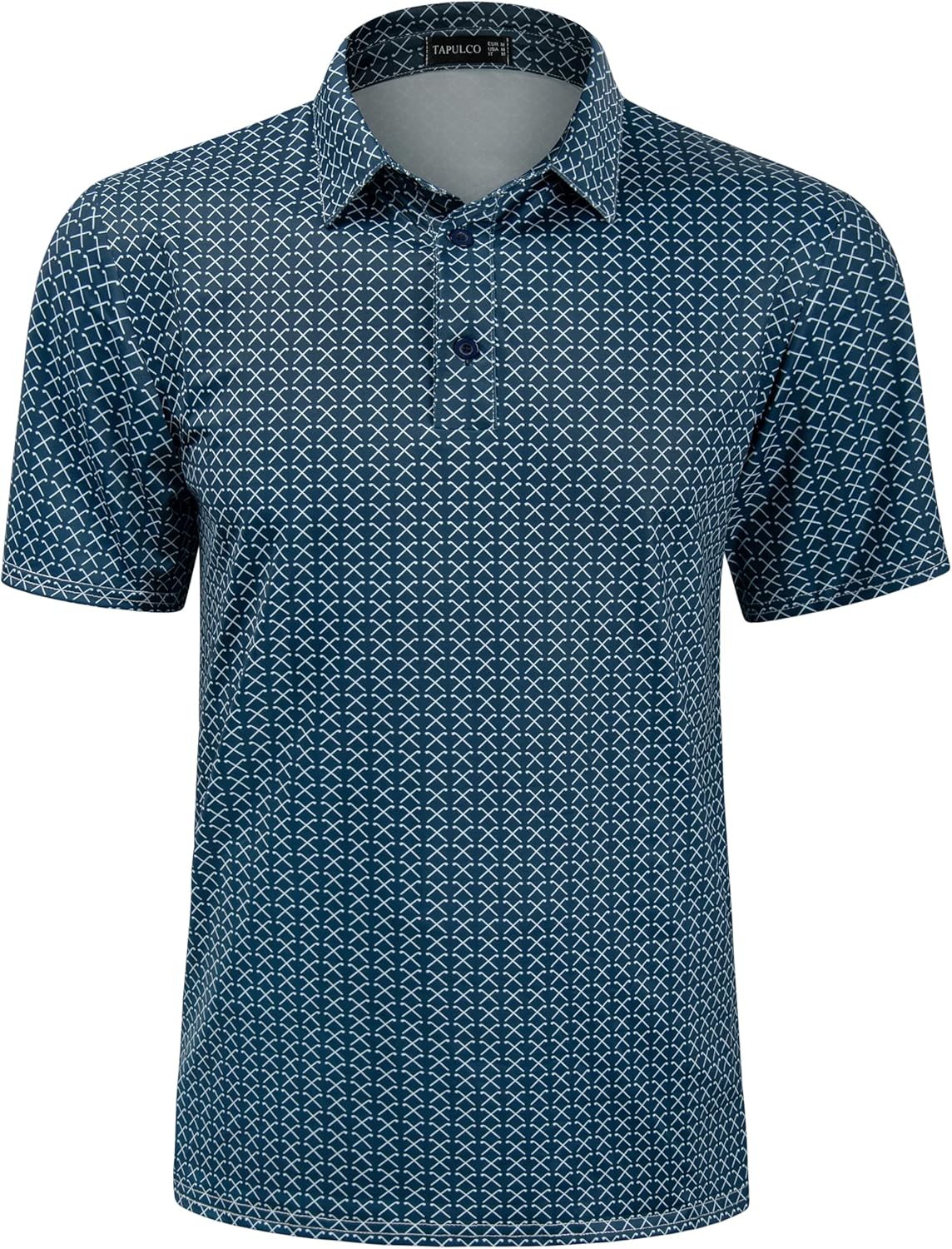 TAPULCO Mens Quick Dry Polo Shirts Camouflage Pattern Performance Athletic Lightweight Breathable Casual Golf Tshirts