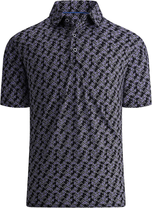 WARHORSEE Golf Polo Shirts for Men Short Sleeve Wrinkle Free 4 Way Stretch Moisture Wicking Performance Collared Tshirts